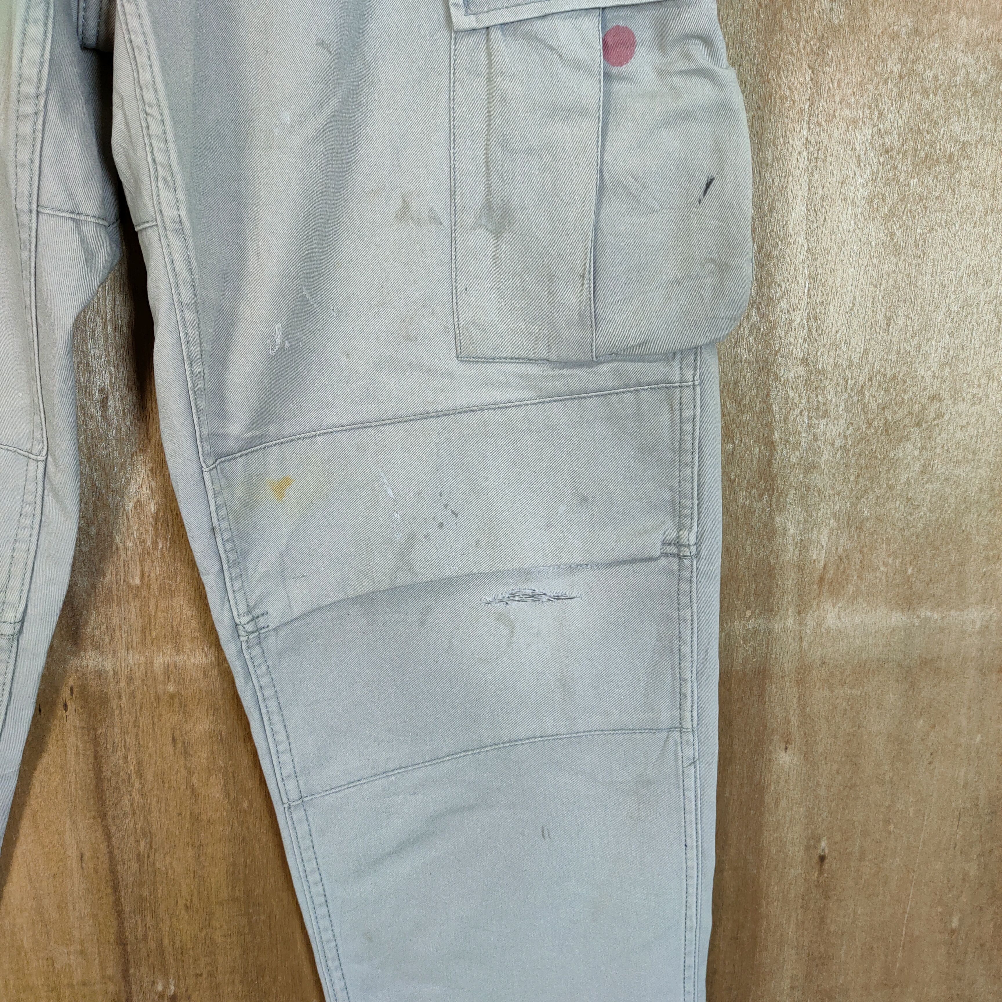 Vintage VINTAGE BDU MILITARY FADED GREY STAIN WORKWEAR CARGO PANTS Size US 34 / EU 50 - 4 Thumbnail