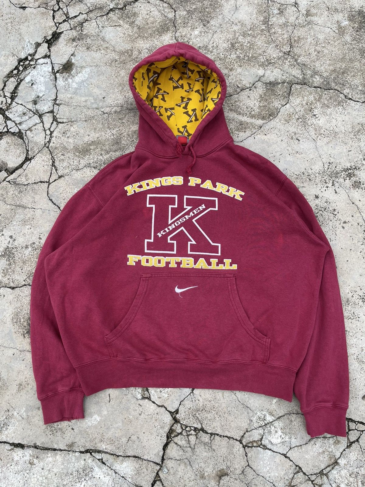 Nike Vintage Distressed NIKE Center Swoosh Hoodie Pullover Baggy Size US M / EU 48-50 / 2 - 1 Thumbnail