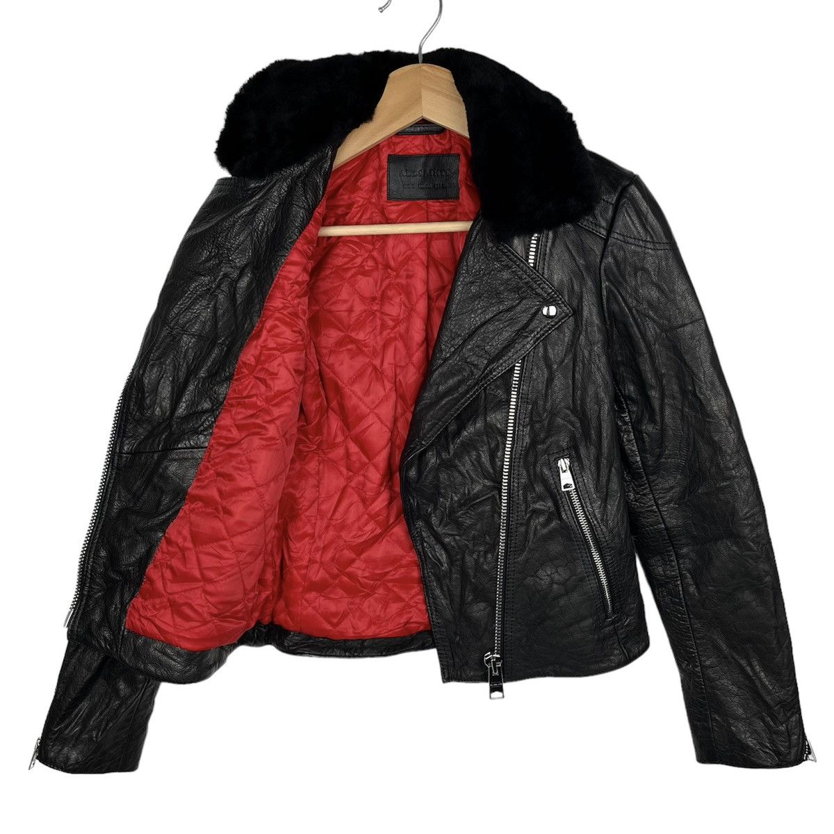 Allsaints Last Drop❗️ Allsaint Leather Jacket Sheepskin Collar Size US XS / EU 42 / 0 - 6 Thumbnail