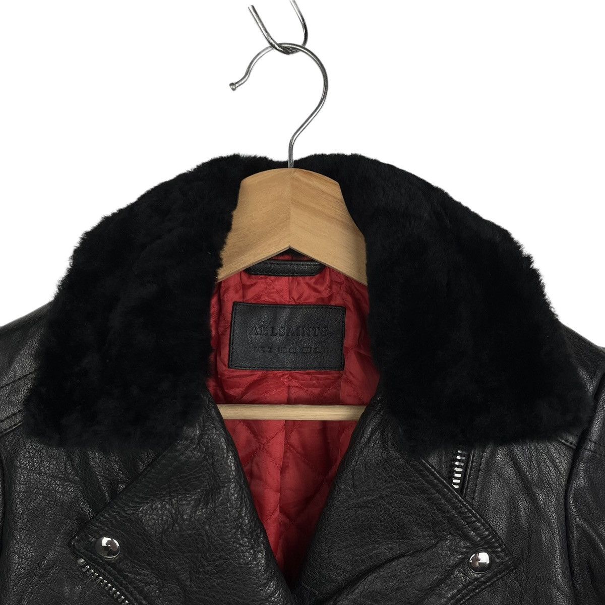 Allsaints Last Drop❗️ Allsaint Leather Jacket Sheepskin Collar Size US XS / EU 42 / 0 - 4 Thumbnail