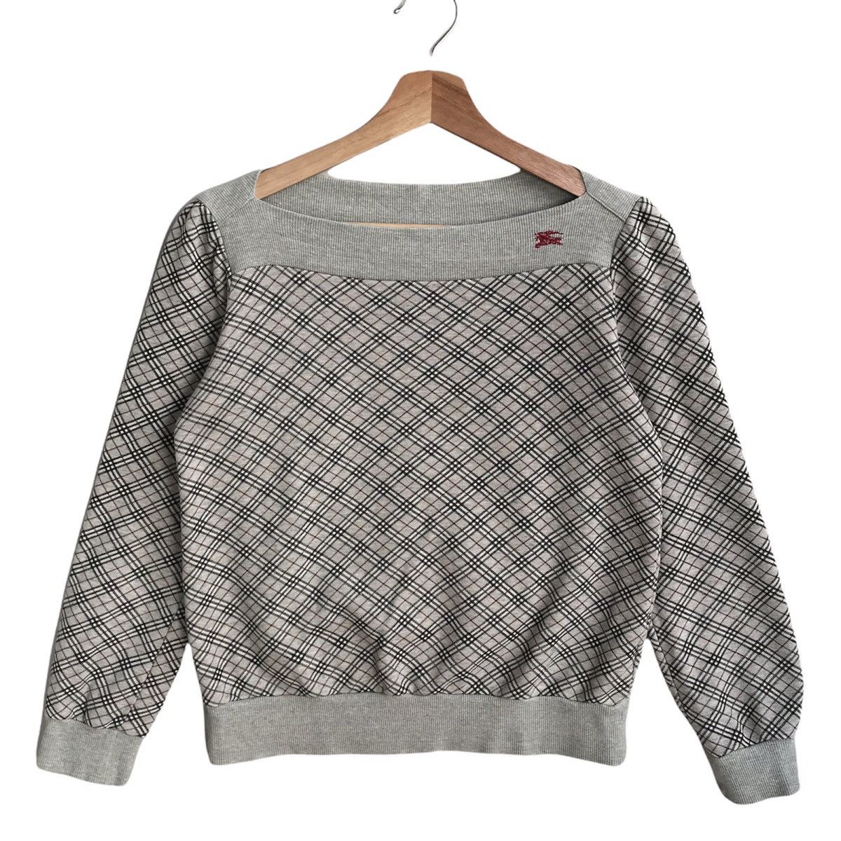 Burberry × Designer × Vintage Vintage Burberry Nova Check Sweatshirt Size US S / EU 44-46 / 1 - 1 Thumbnail