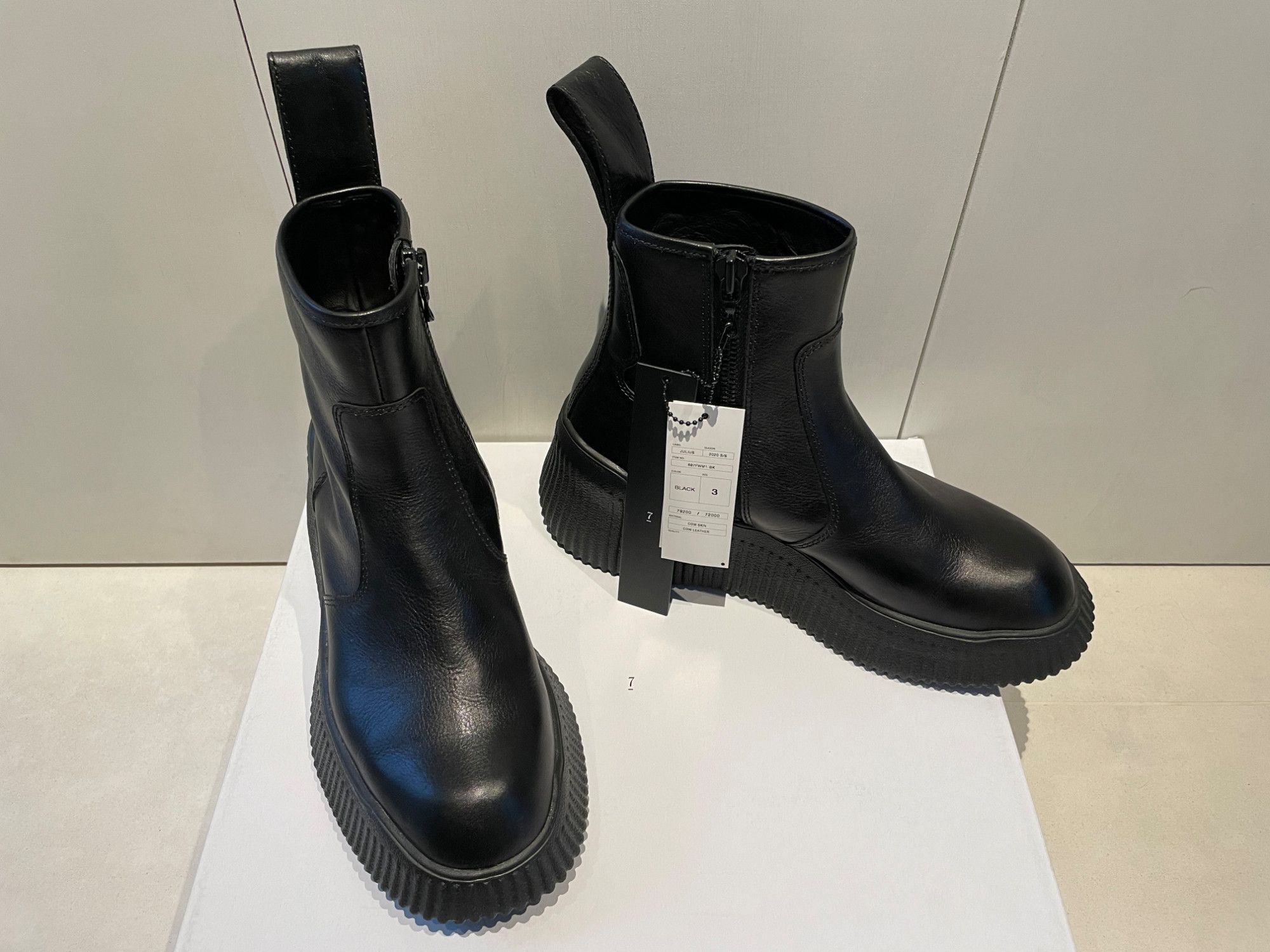 Julius SS20 Afangar Black Leather Zip-Up Boots | Grailed