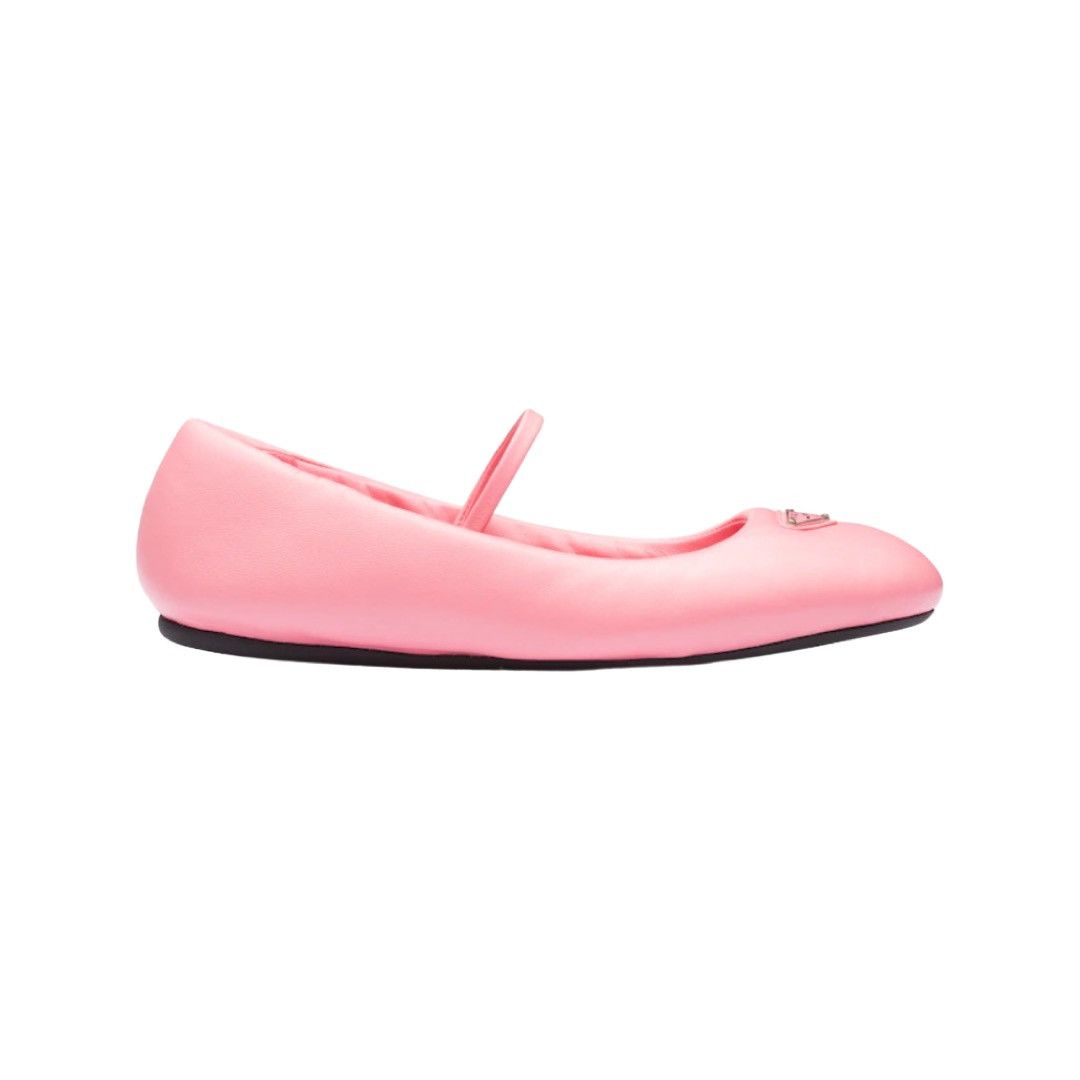 Prada Logo Soft padded nappa leather ballerinas