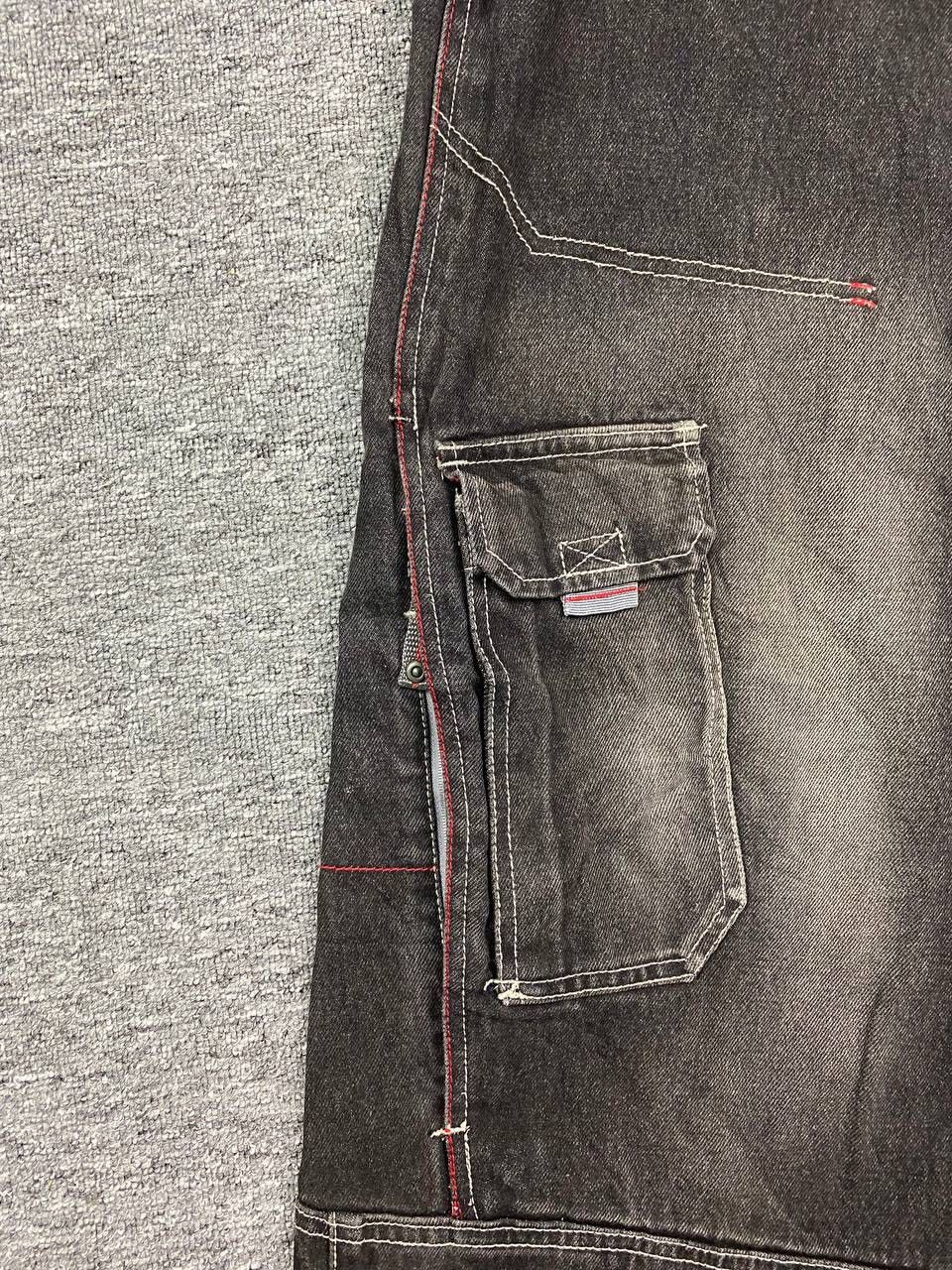 Hobo × Japanese Brand × Vintage Vintage Hobo Jeans Baggy Faded Wash Cargo Pant Black Denim Size US 35 - 12 Thumbnail