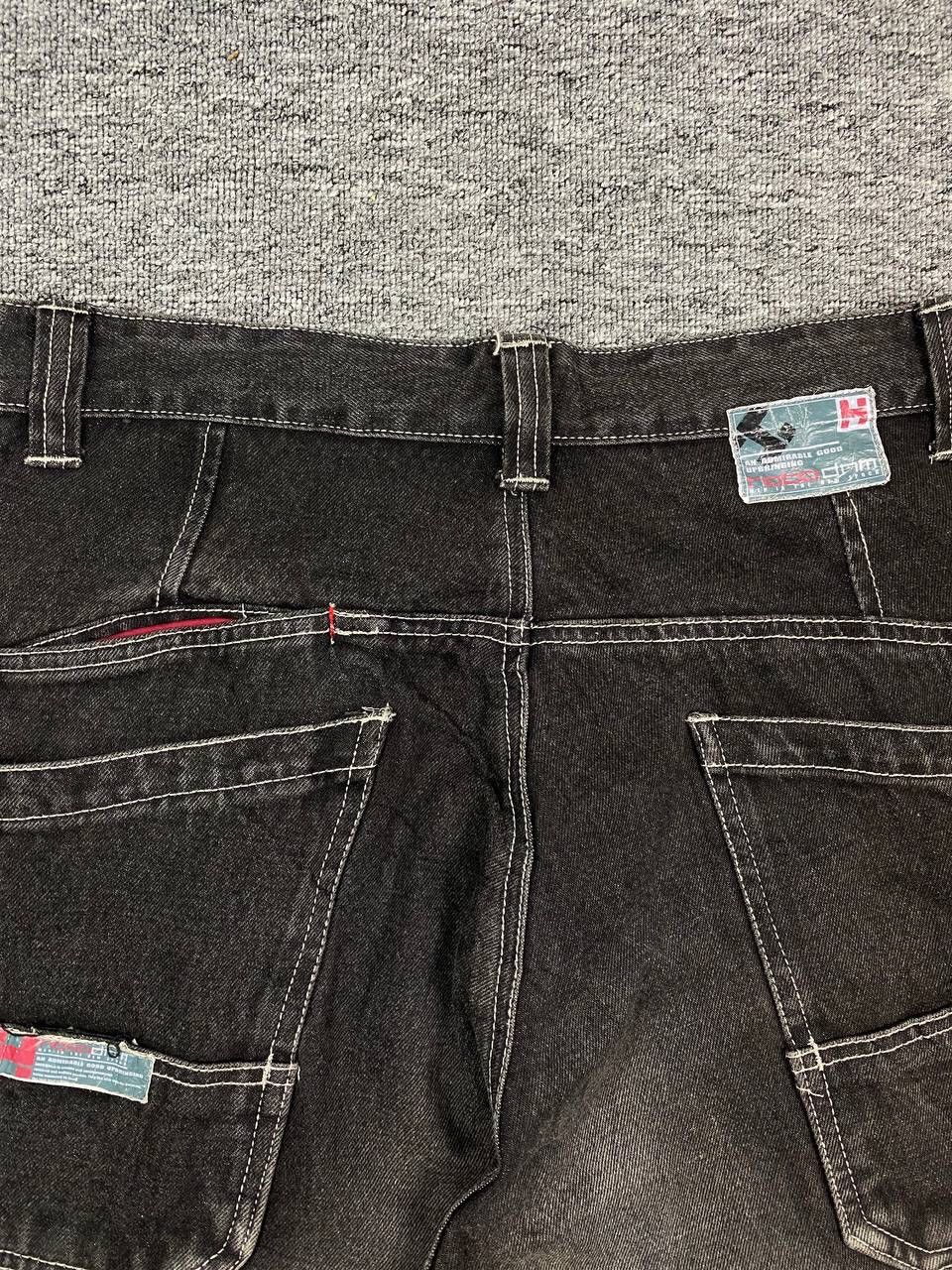 Hobo × Japanese Brand × Vintage Vintage Hobo Jeans Baggy Faded Wash Cargo Pant Black Denim Size US 35 - 5 Thumbnail