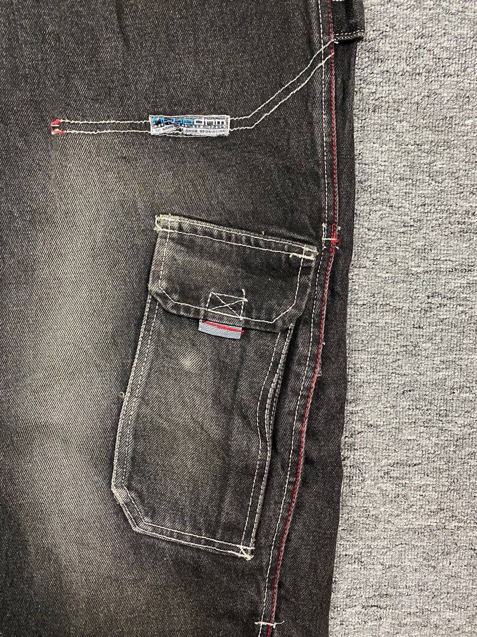 Hobo × Japanese Brand × Vintage Vintage Hobo Jeans Baggy Faded Wash Cargo Pant Black Denim Size US 35 - 11 Thumbnail