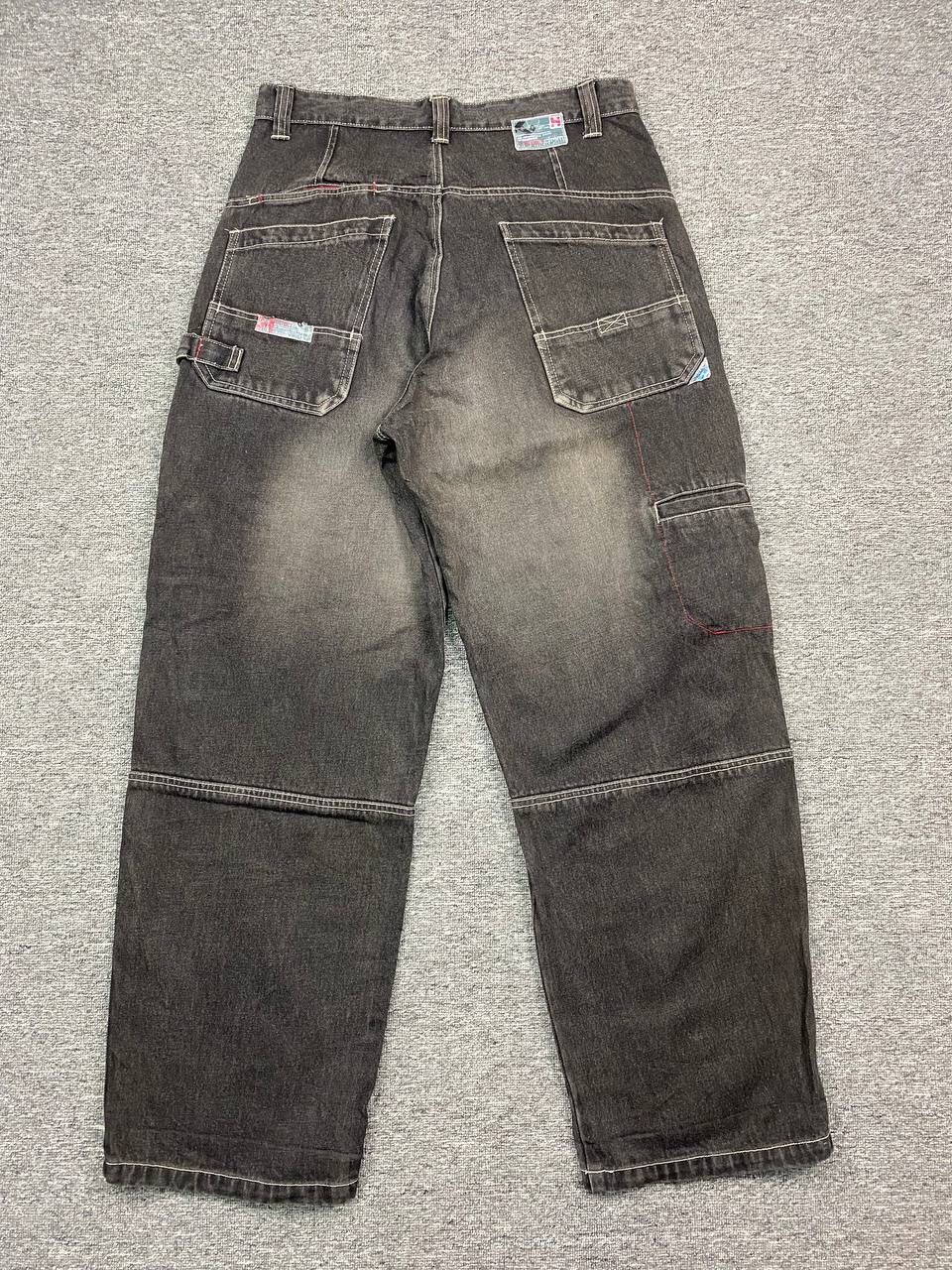 Hobo × Japanese Brand × Vintage Vintage Hobo Jeans Baggy Faded Wash Cargo Pant Black Denim Size US 35 - 2 Thumbnail