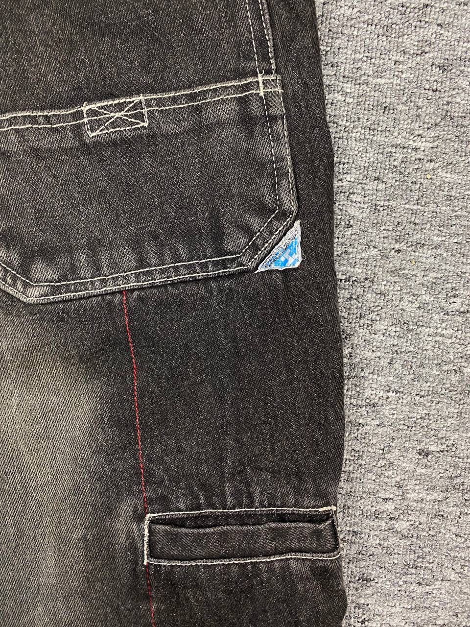 Hobo × Japanese Brand × Vintage Vintage Hobo Jeans Baggy Faded Wash Cargo Pant Black Denim Size US 35 - 6 Thumbnail