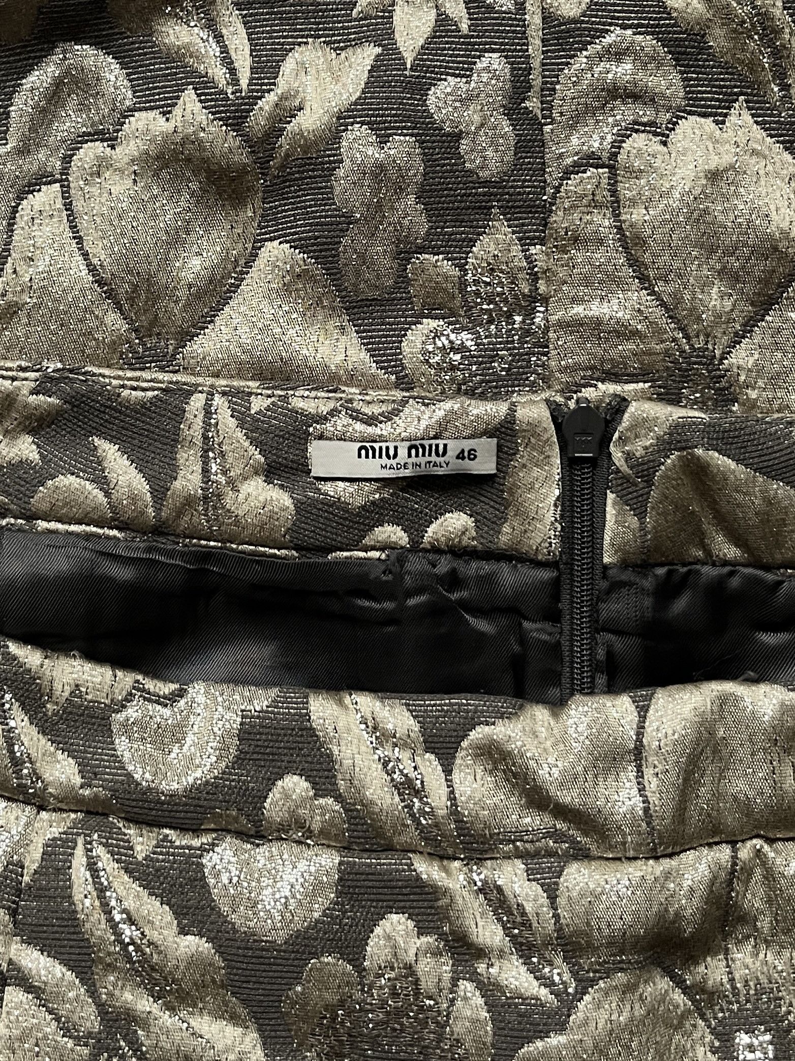 Miu Miu ⚡️QUICK SALE⚡️2001-04 Miu Miu Gold Patterned Skirt Size 32" / US 10 / IT 46 - 3 Thumbnail