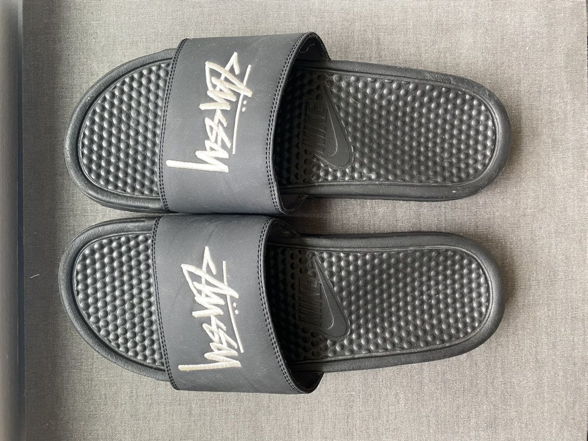 Nike × Stussy Nike stussy benassi black Size US 10 / EU 43 - 1 Thumbnail