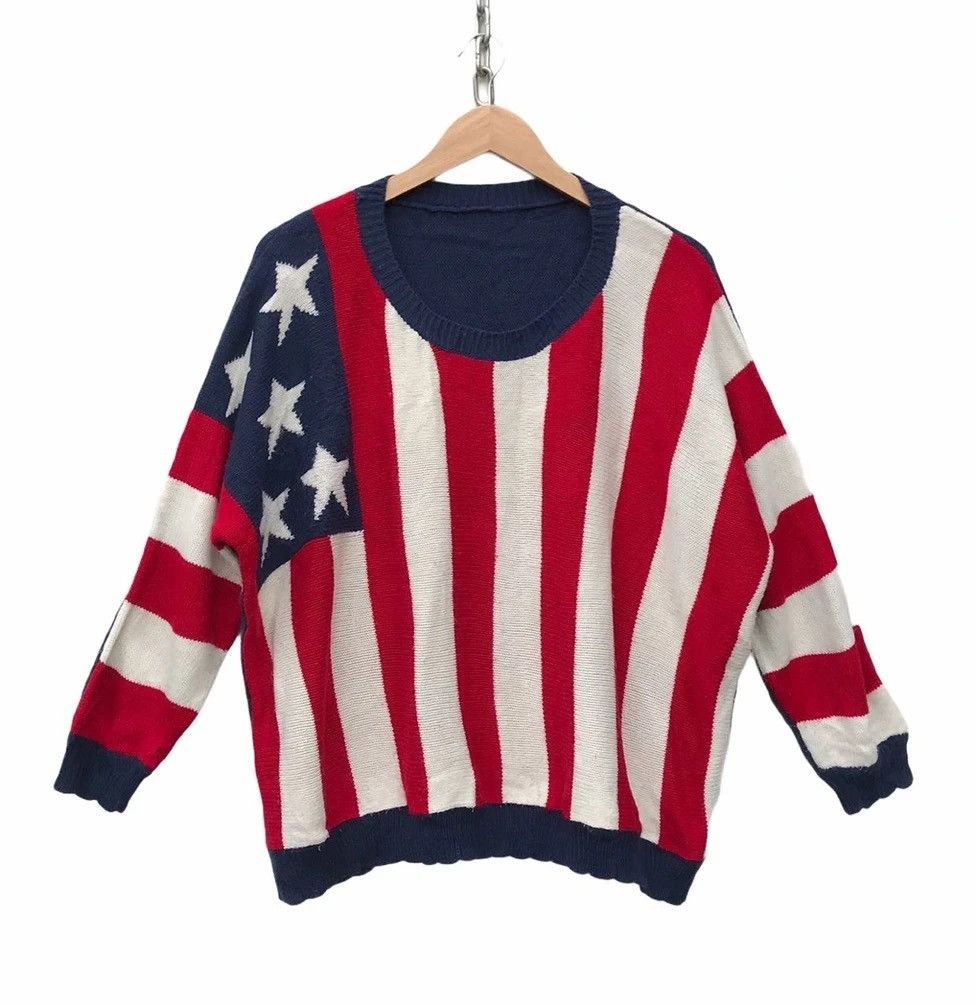 Vintage Usa Flag Knitwear Size US XL / EU 56 / 4 - 1 Thumbnail