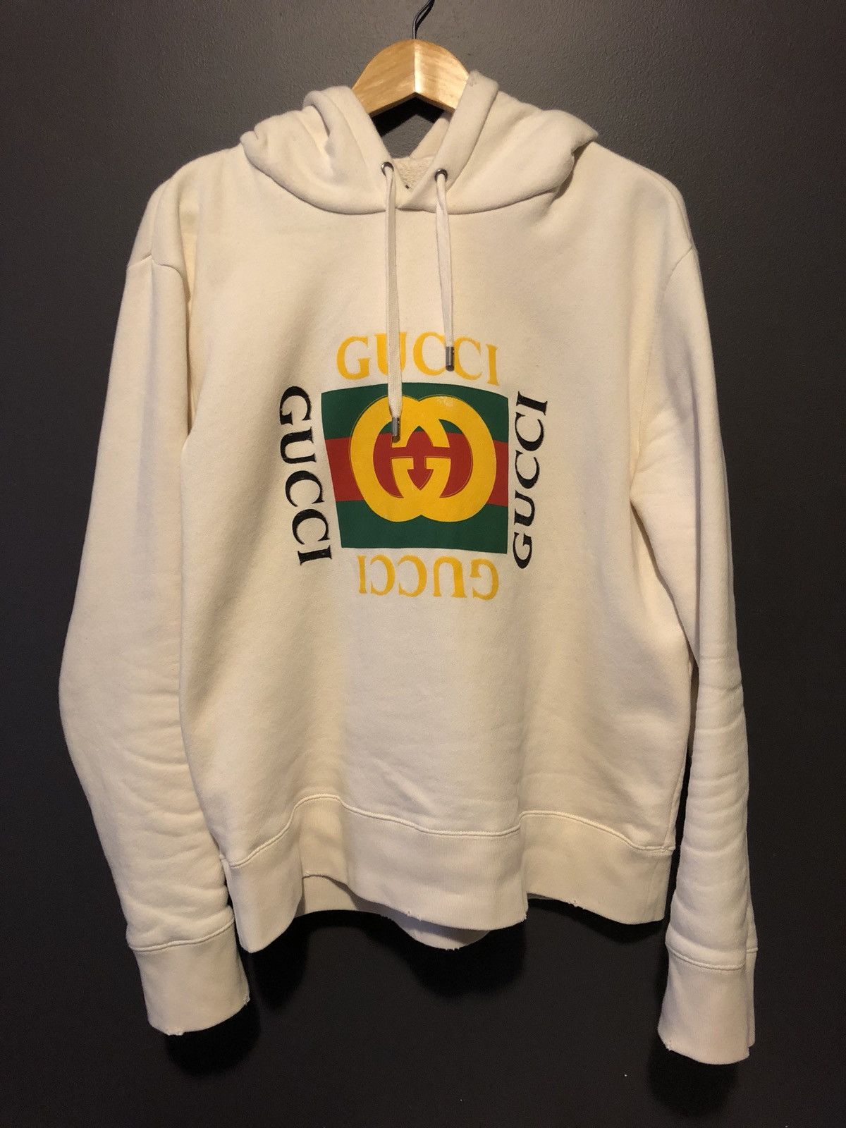 Gucci Vintage Box Logo Hooded Sweatshirt Grailed