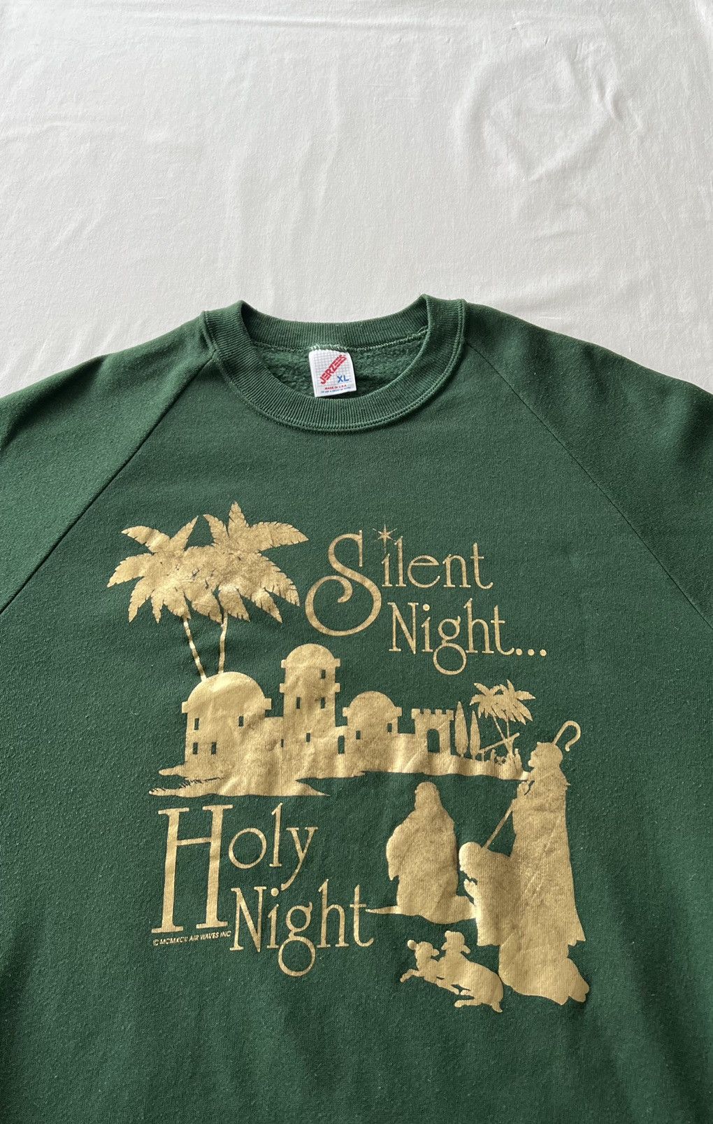 Band Tees Vintage 90s Silent Night Holy Night Jesus Green Sweatshirts Size US XL / EU 56 / 4 - 3 Thumbnail