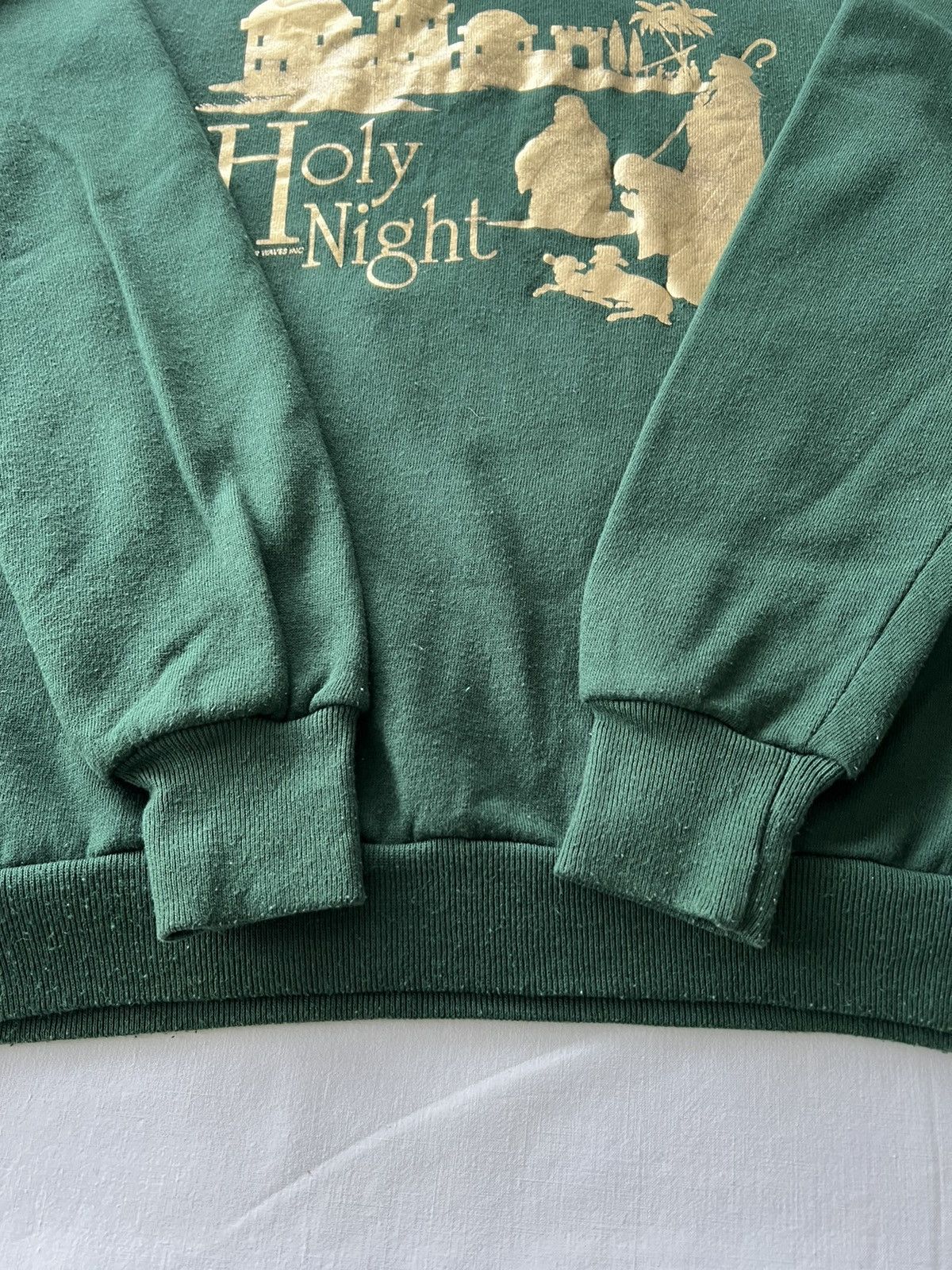 Band Tees Vintage 90s Silent Night Holy Night Jesus Green Sweatshirts Size US XL / EU 56 / 4 - 6 Thumbnail