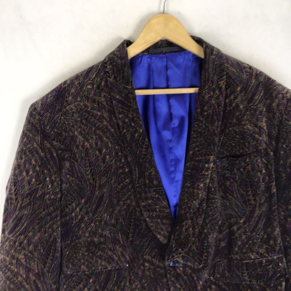 Kansai Yamamoto 🔥90s Kansai Yamamoto Man Art Velvet Cropped Jacket Size US M / EU 48-50 / 2 - 10 Thumbnail