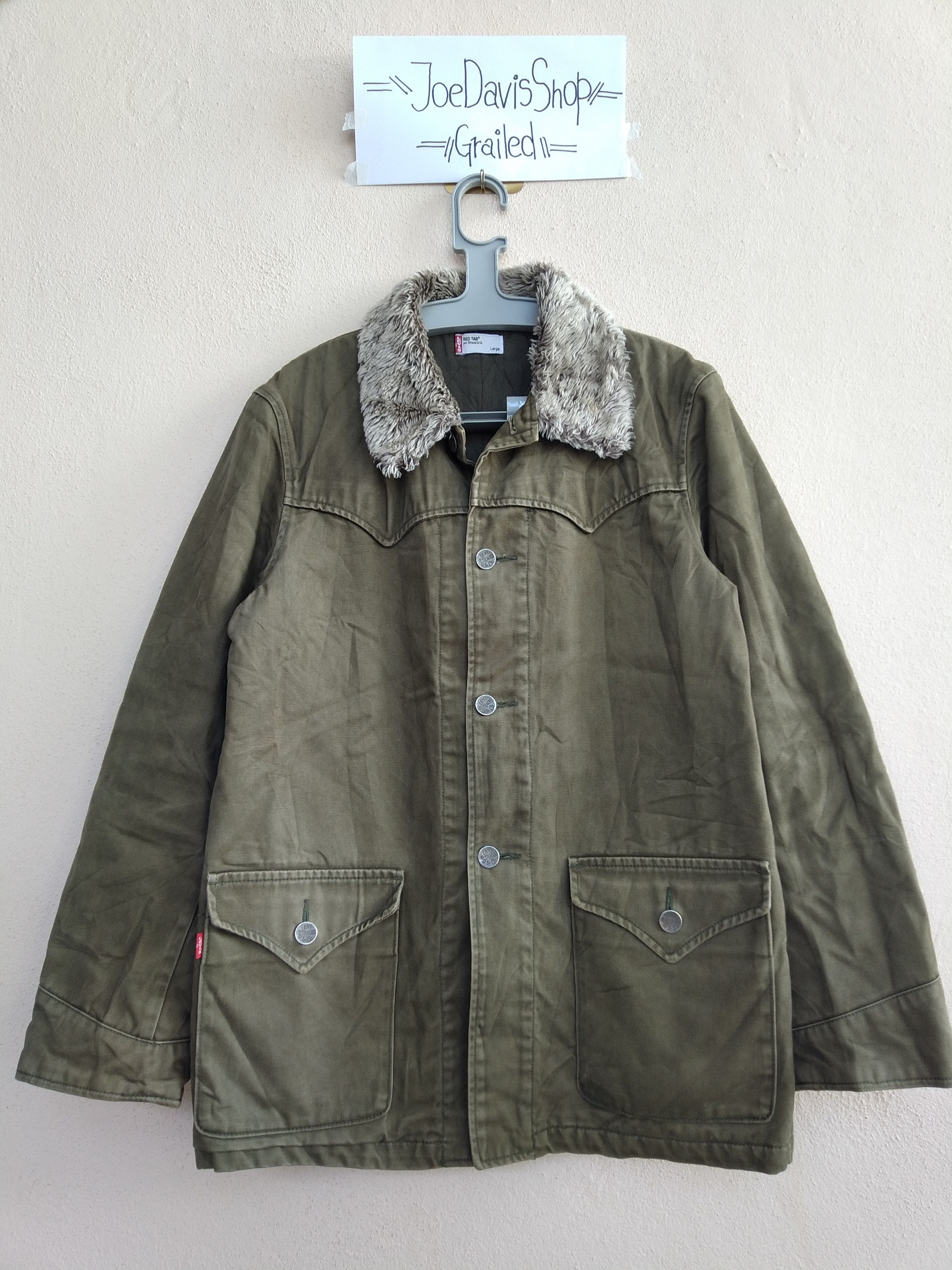 Levi's × Levi's Vintage Clothing Levi's Red Tab Fur Parka Jacket Button Logo Size (L) Size US L / EU 52-54 / 3 - 12 Thumbnail