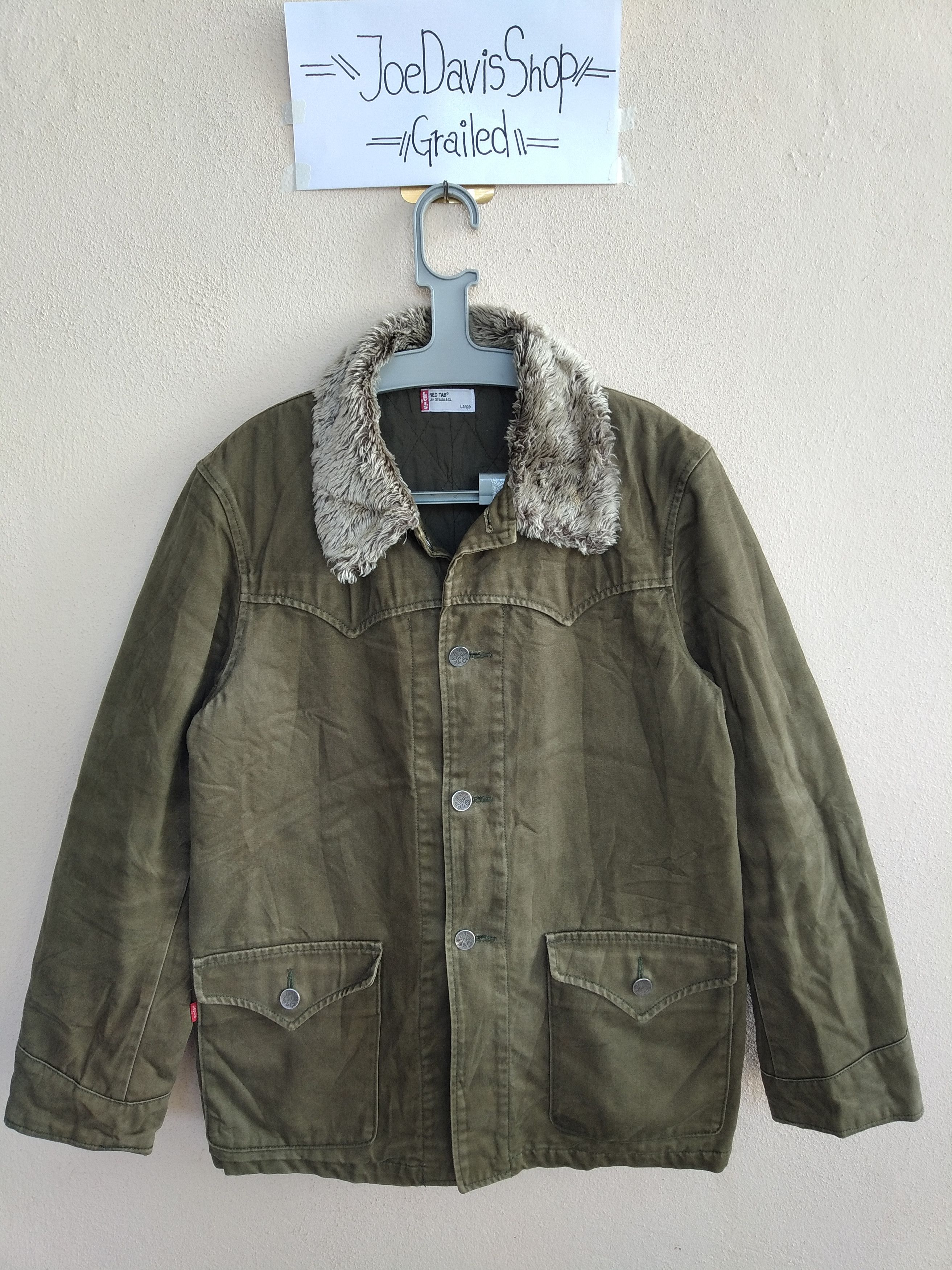 Levi's × Levi's Vintage Clothing Levi's Red Tab Fur Parka Jacket Button Logo Size (L) Size US L / EU 52-54 / 3 - 1 Thumbnail