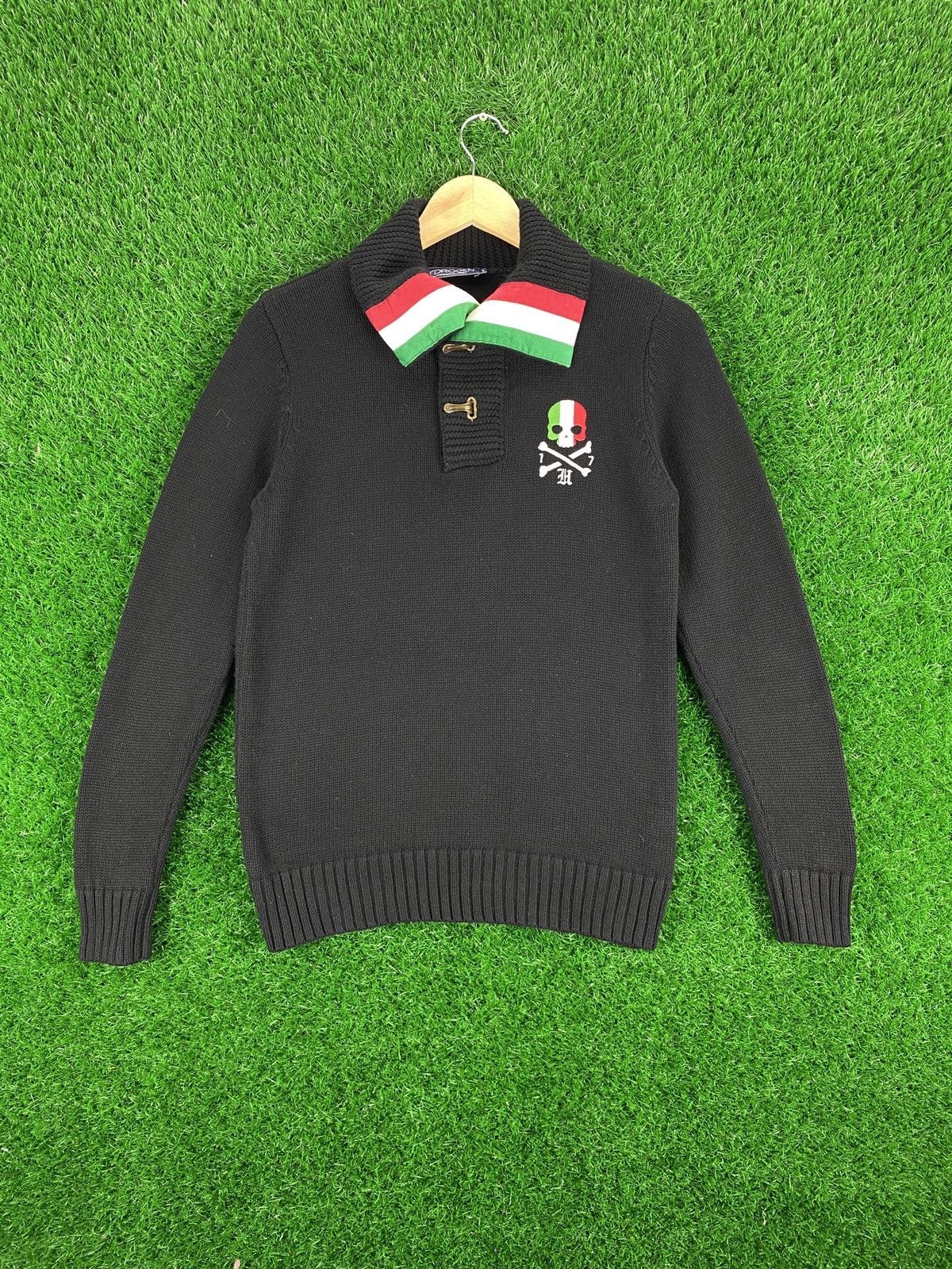 Vintage Hydrogen Italy Knit Skulls Sweater Jumper