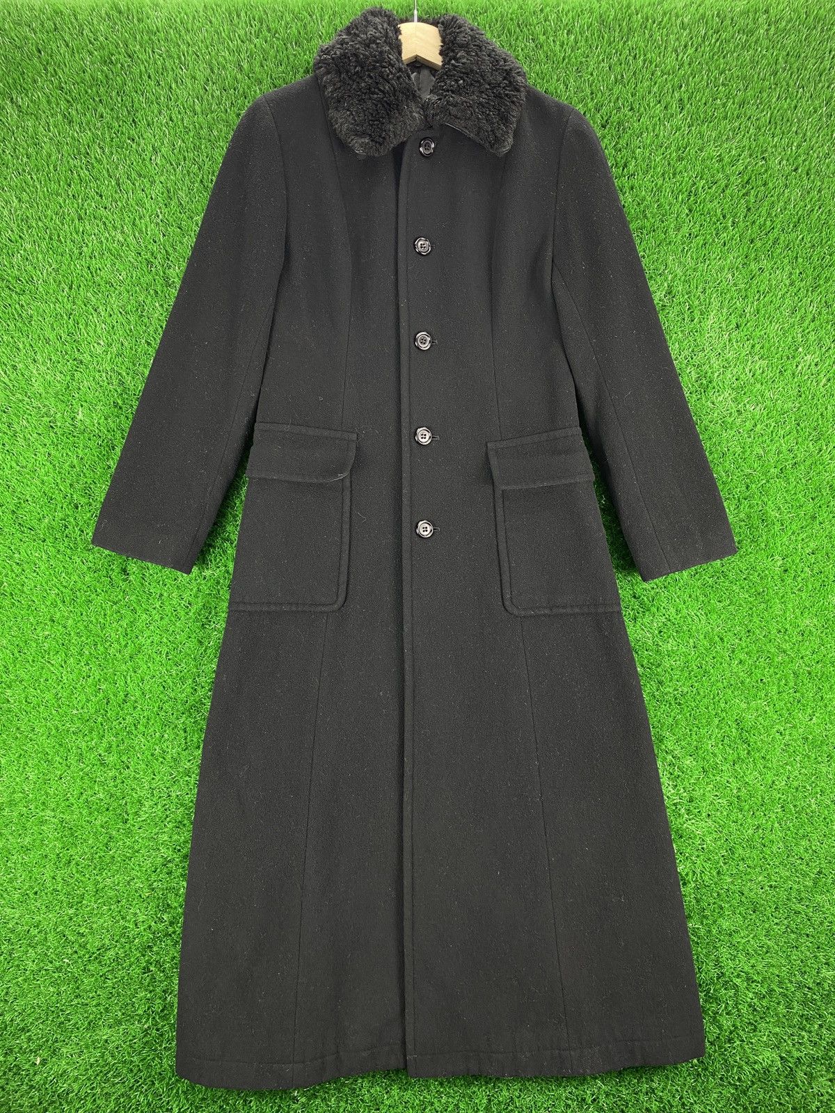 image of Vintage Yohji Yamamoto By Ined Wool Long Coat in Black, Women's (Size XS)