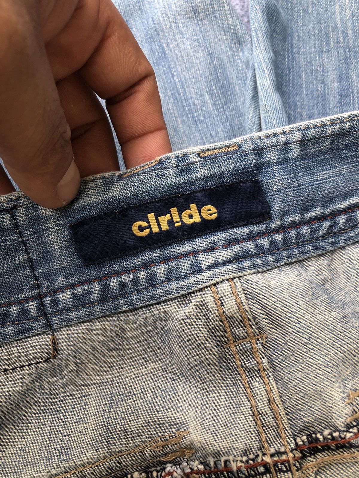 Japanese Brand Rare🔥Japanese Clride Flared Cargo Light Blue Jeans Size US 33 - 8 Thumbnail