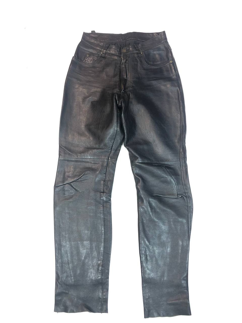 Vintage Leather Biker Pants Black