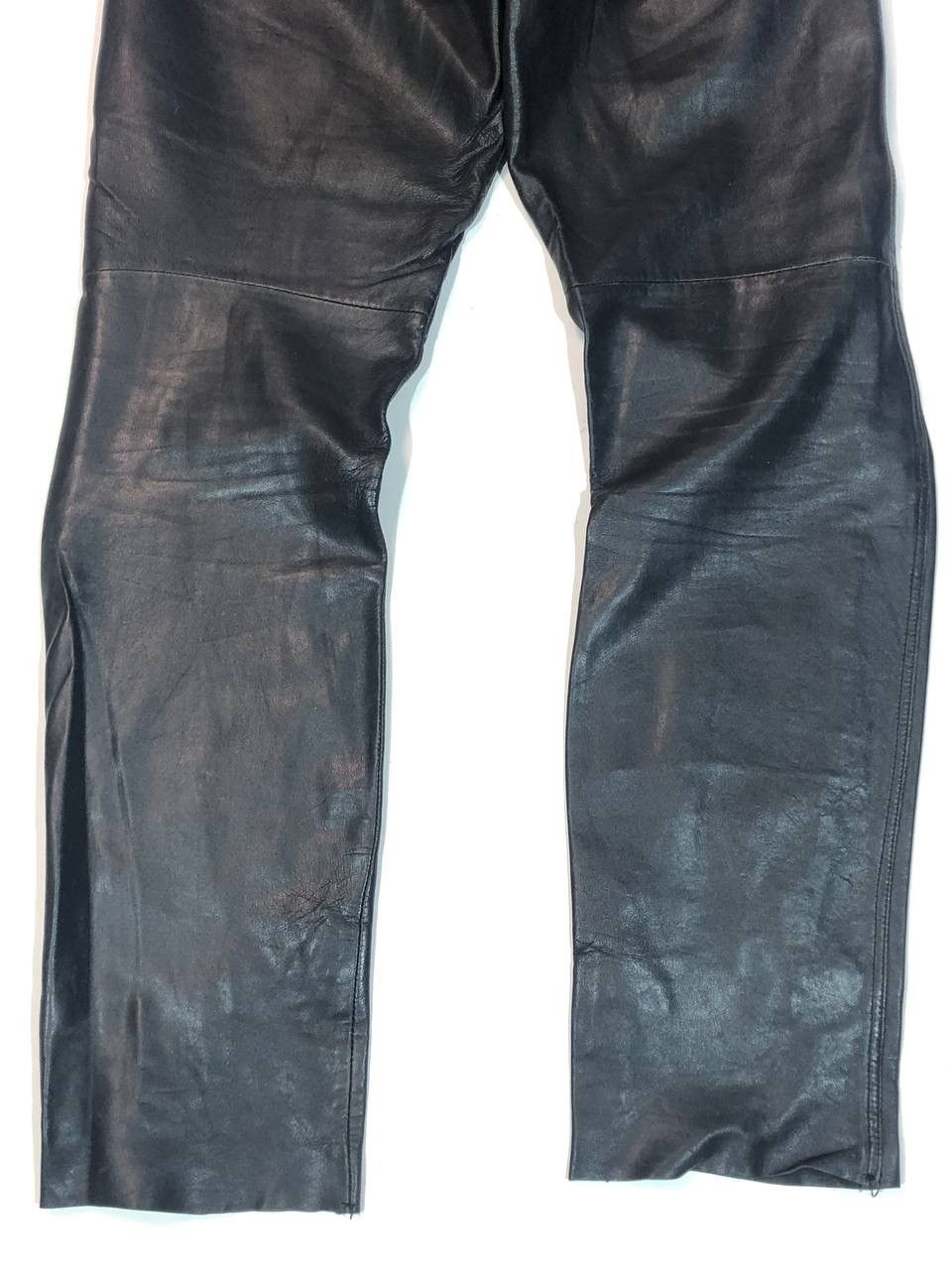 Vintage Leather Biker Pants Black