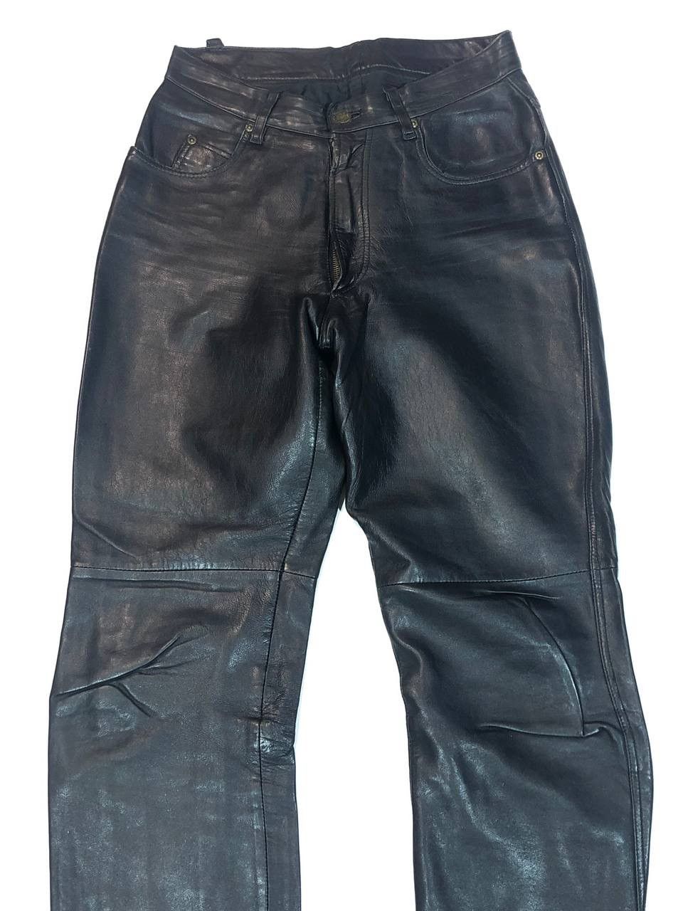 Vintage Leather Biker Pants Black