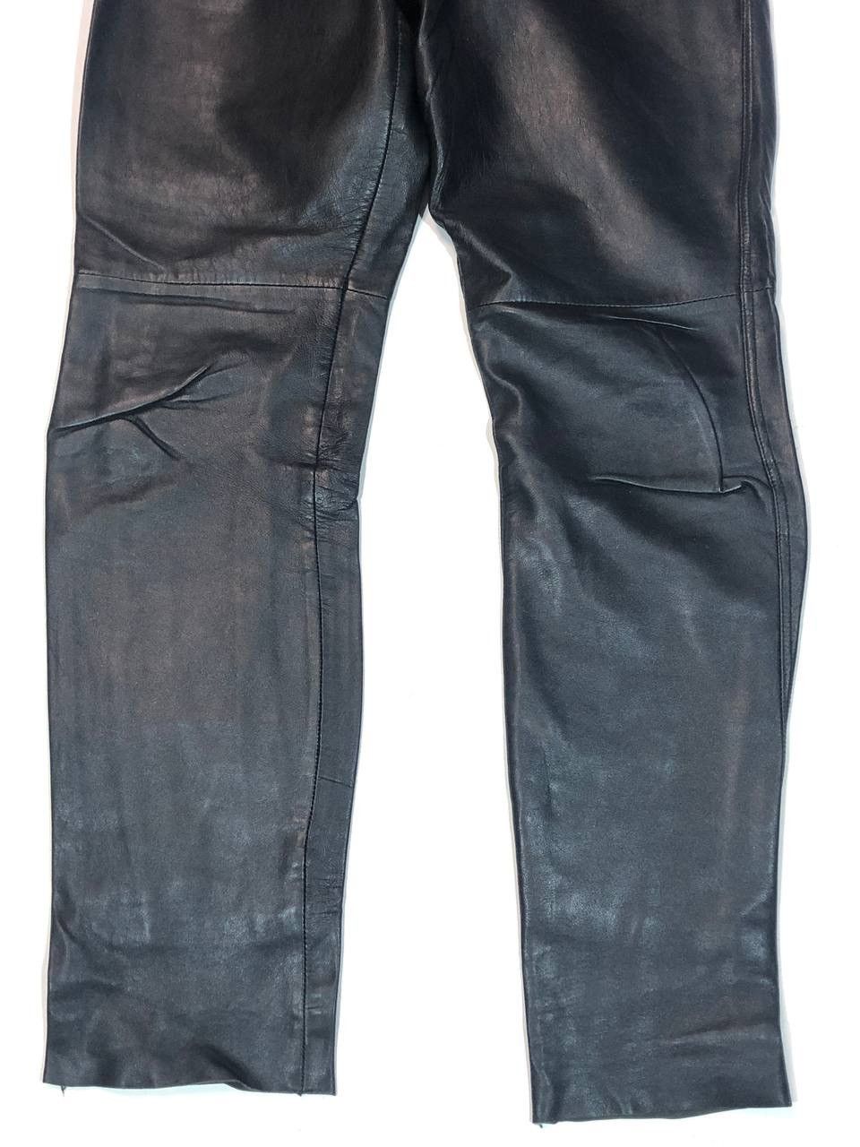 Vintage Leather Biker Pants Black