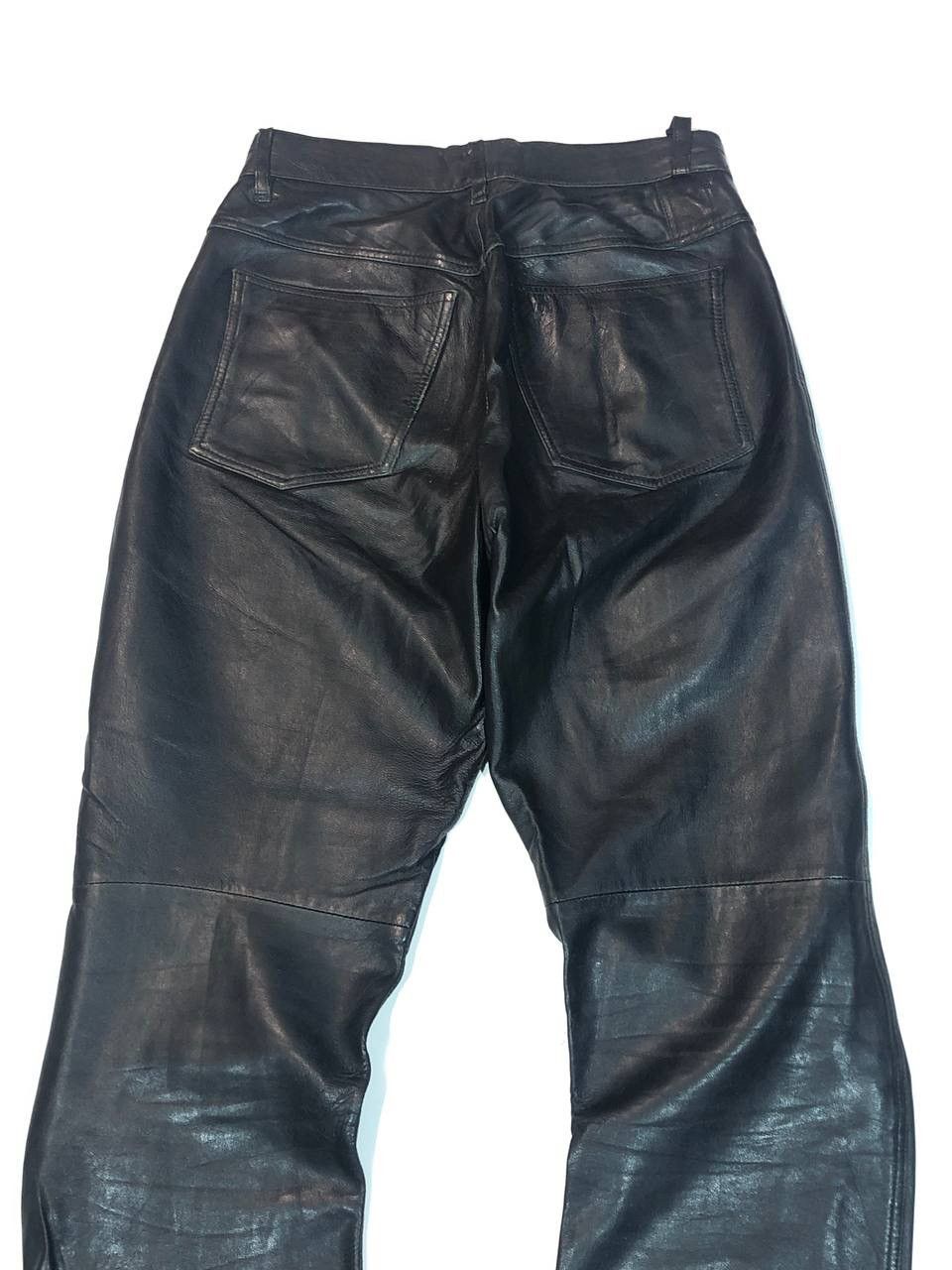 Vintage Leather Biker Pants Black