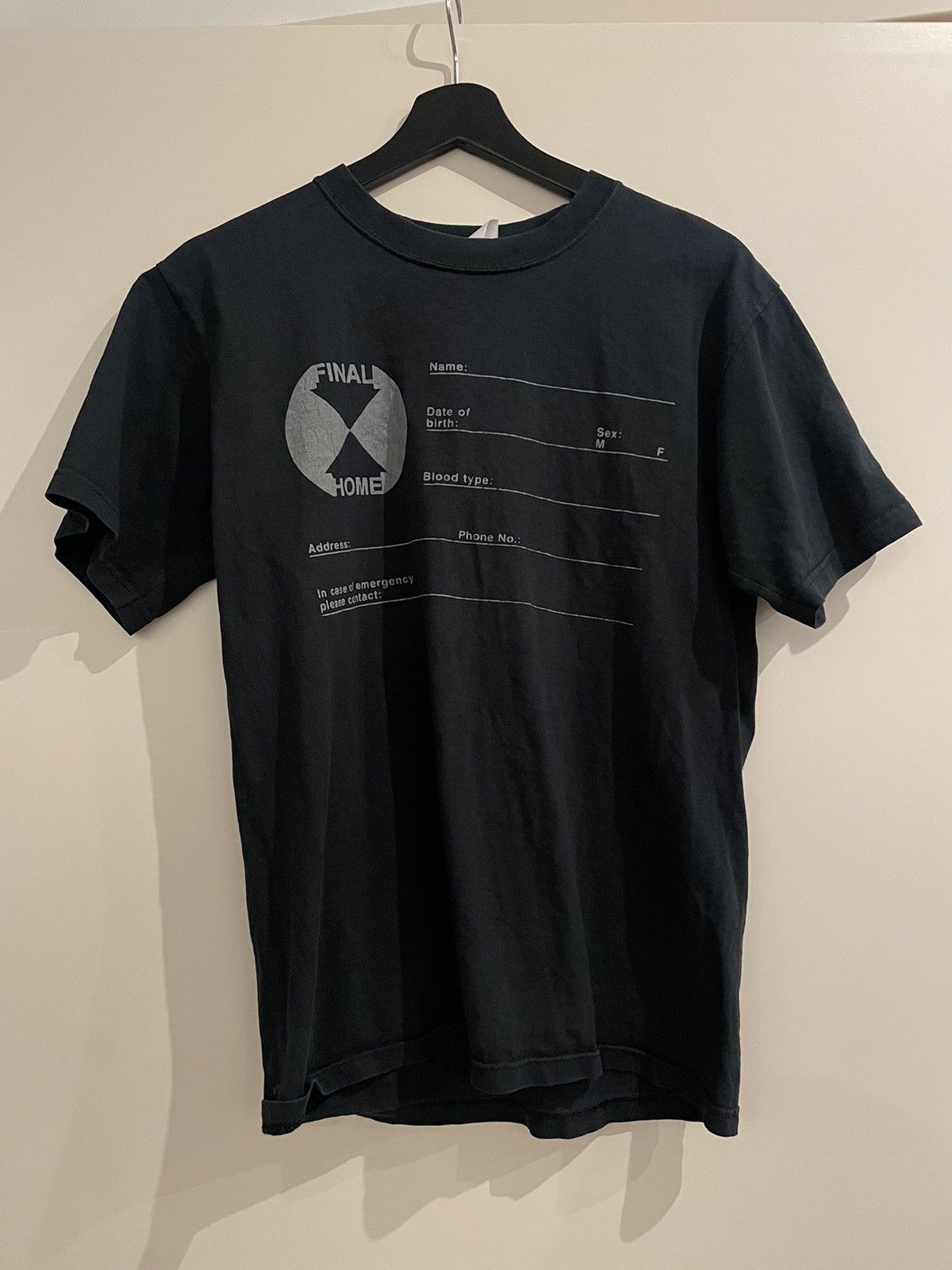 image of Vintage Final Home Tshirt Survey Spell-Out in Black, Men's (Size Medium)