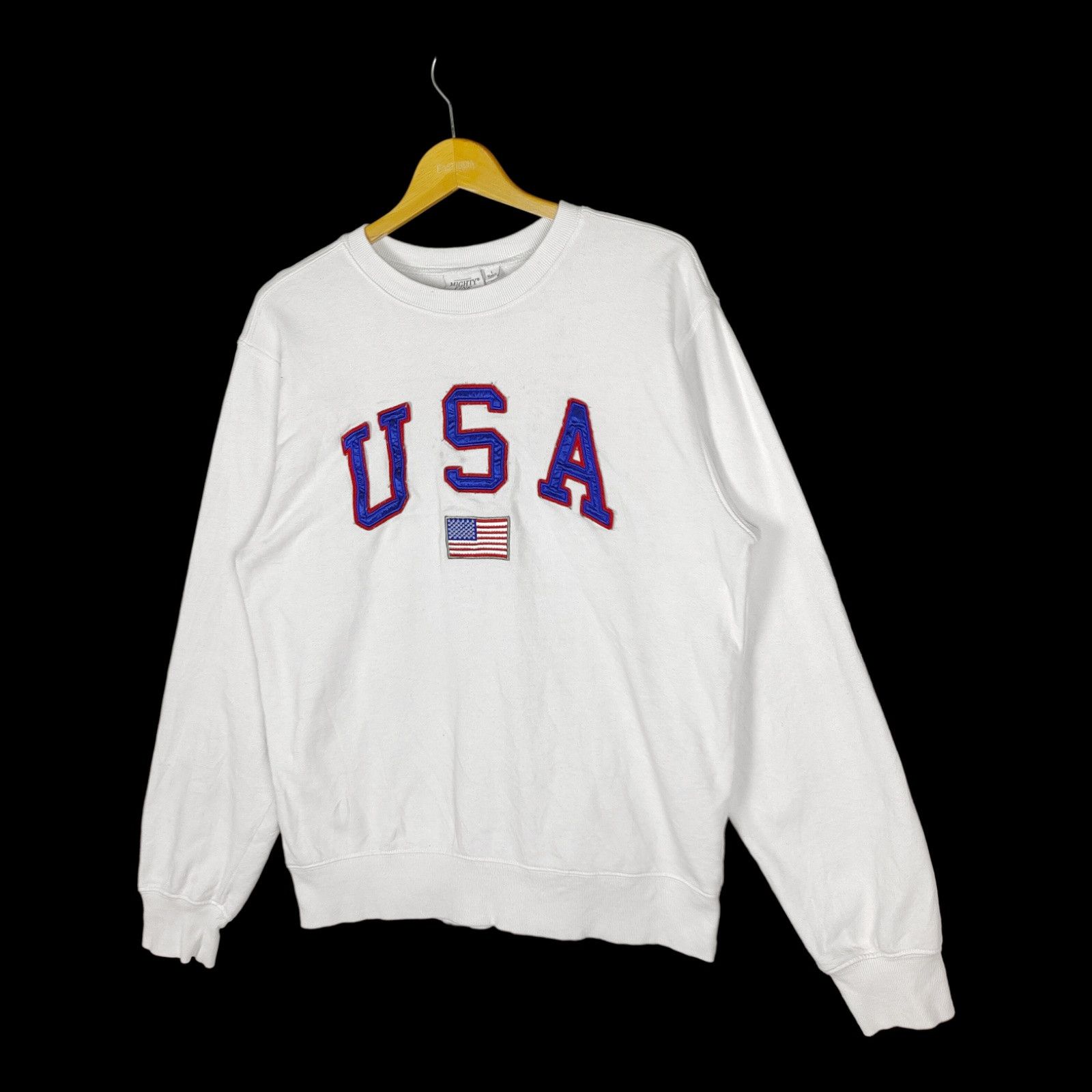 Vintage USA Sweatshirt usa flag Embroidery Spell