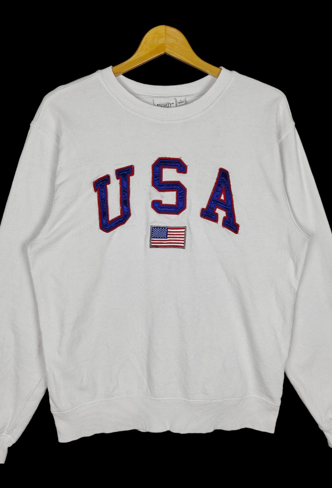 Vintage USA Sweatshirt usa flag Embroidery Spell