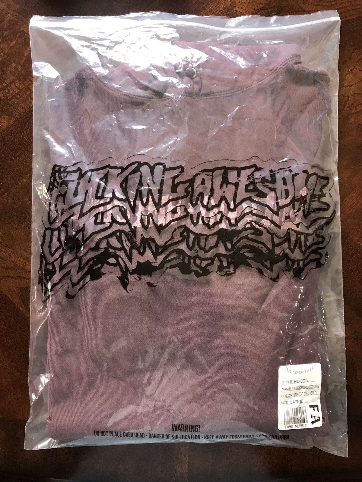 FA tonal embroidered upside down logo pigment dyed hoodie