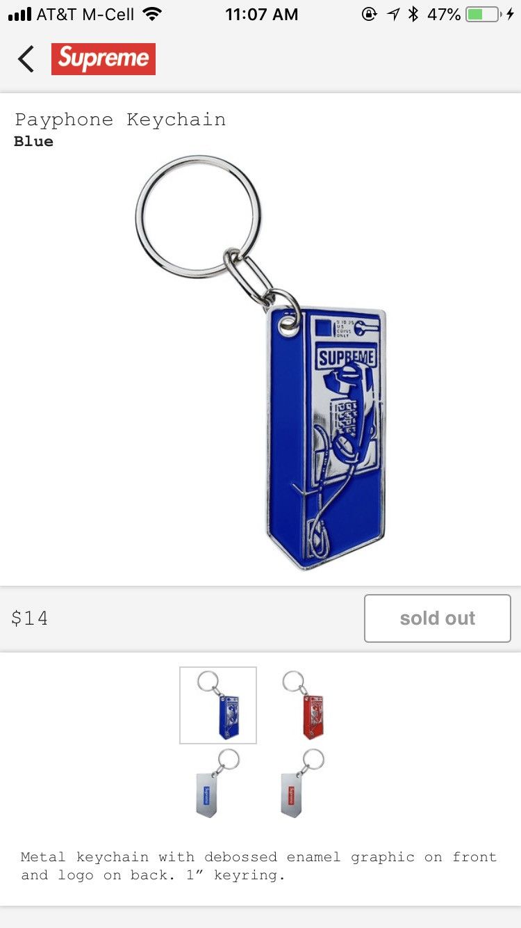 Supreme payphone keychain outlet