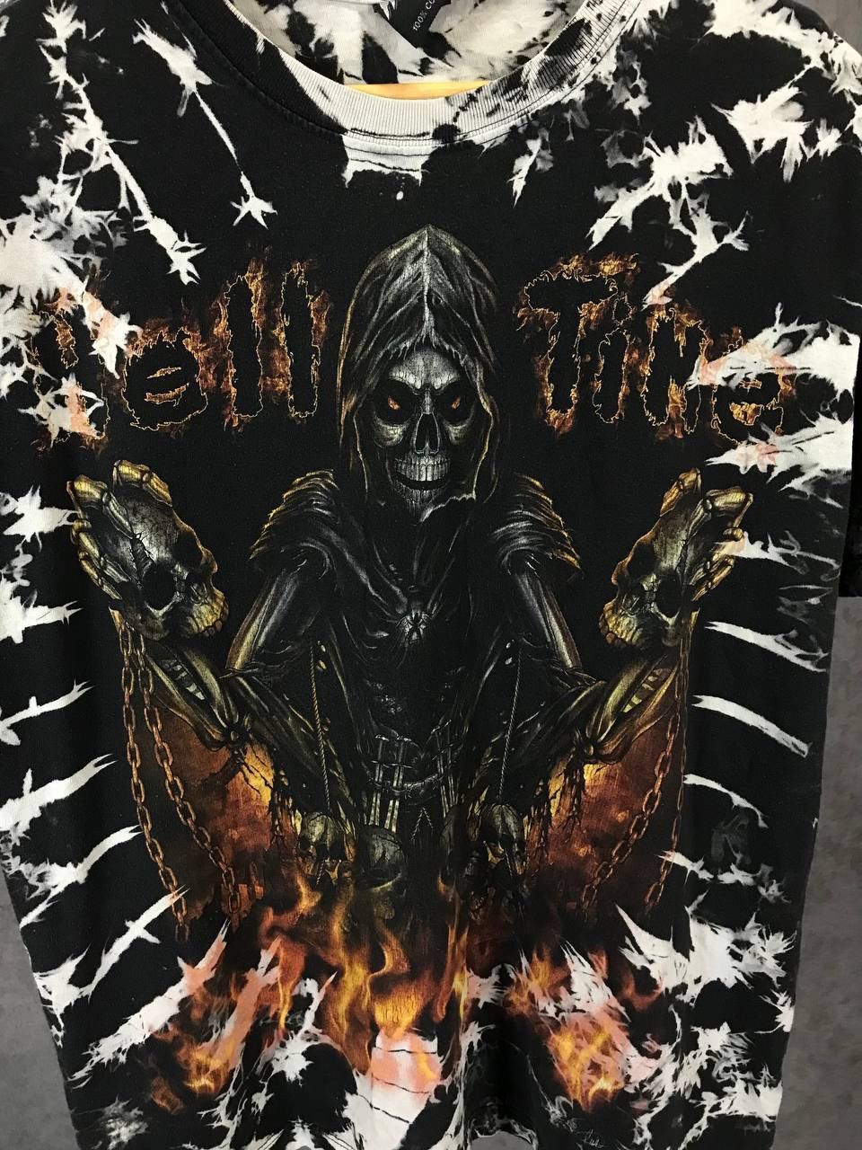 Vintage Skull skeleton vintage rock overprinted tee Size US L / EU 52-54 / 3 - 3 Thumbnail