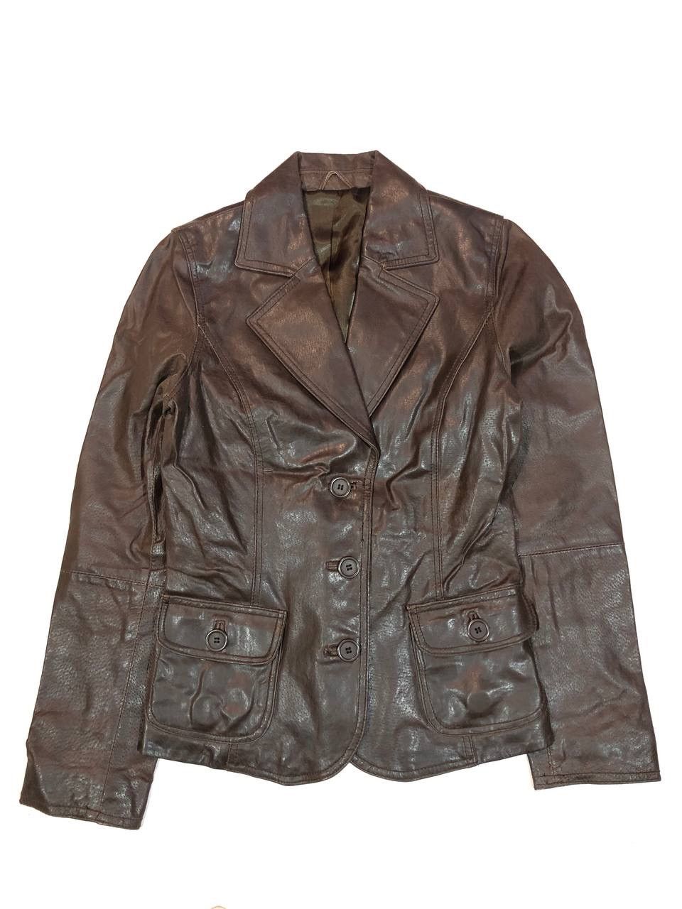 Brown Leather Blazer Wooman