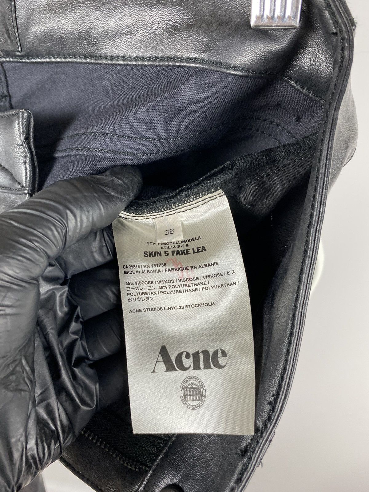 Acne Studios Women’s Acne Studios Skin 5 Fake Leather Leggings Size 25" / US 0 / IT 36 - 17 Thumbnail