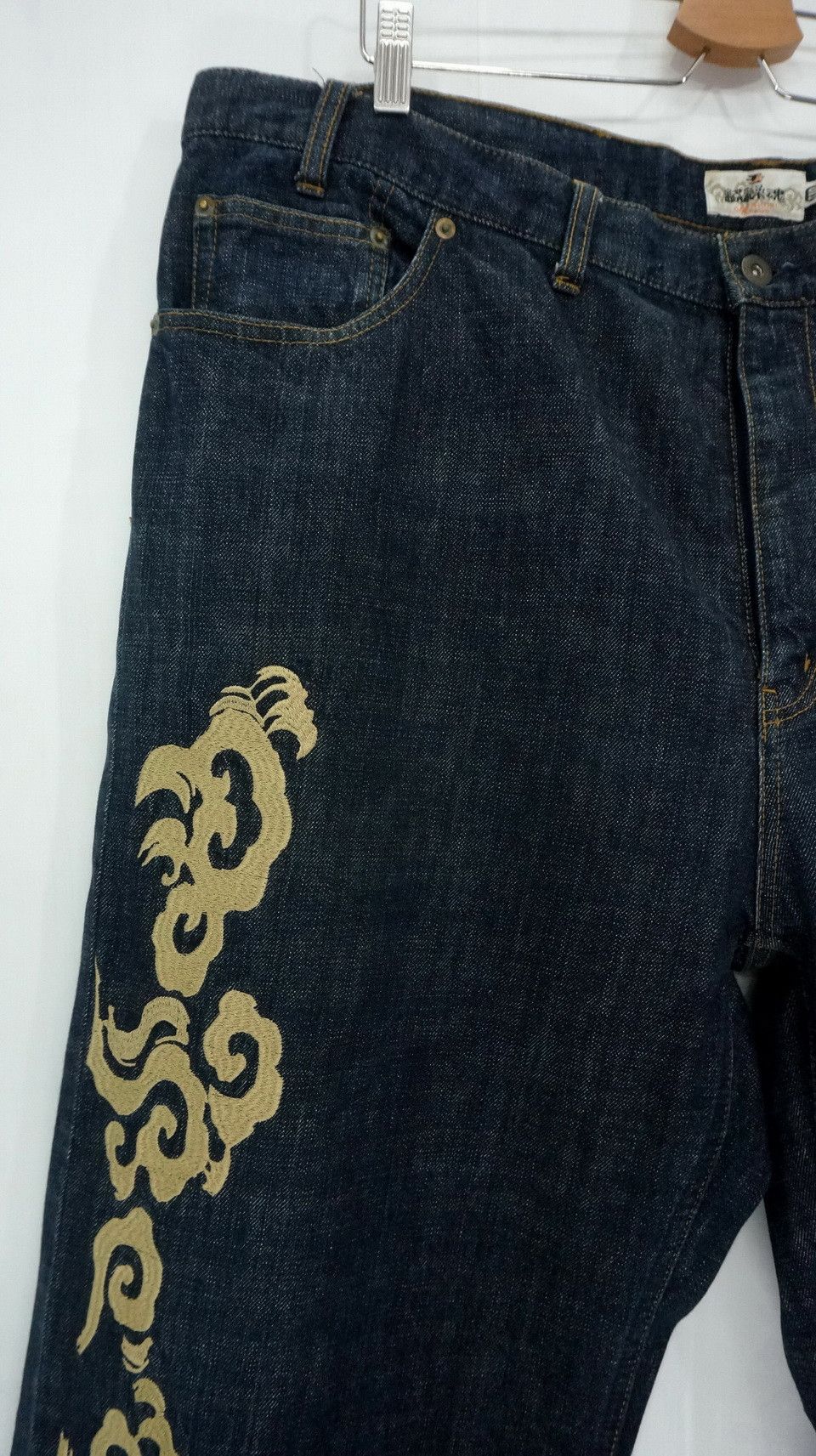 Japanese Brand 🔥 KARAKURI TAMASHII Fujin Raijin Rare Size Denim Size US 43 - 5 Thumbnail