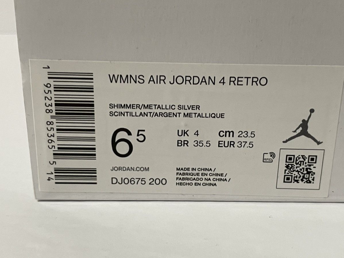 Jordan Brand Jordan 4 Retro Shimmer (W) size 6.5 Size US 6.5 / IT 36.5 - 3 Thumbnail