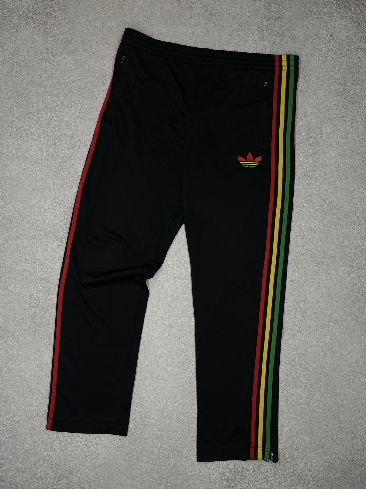 Adidas Vintage Adidas Sweatpants Black Multicolor Stripes Rasta | Grailed