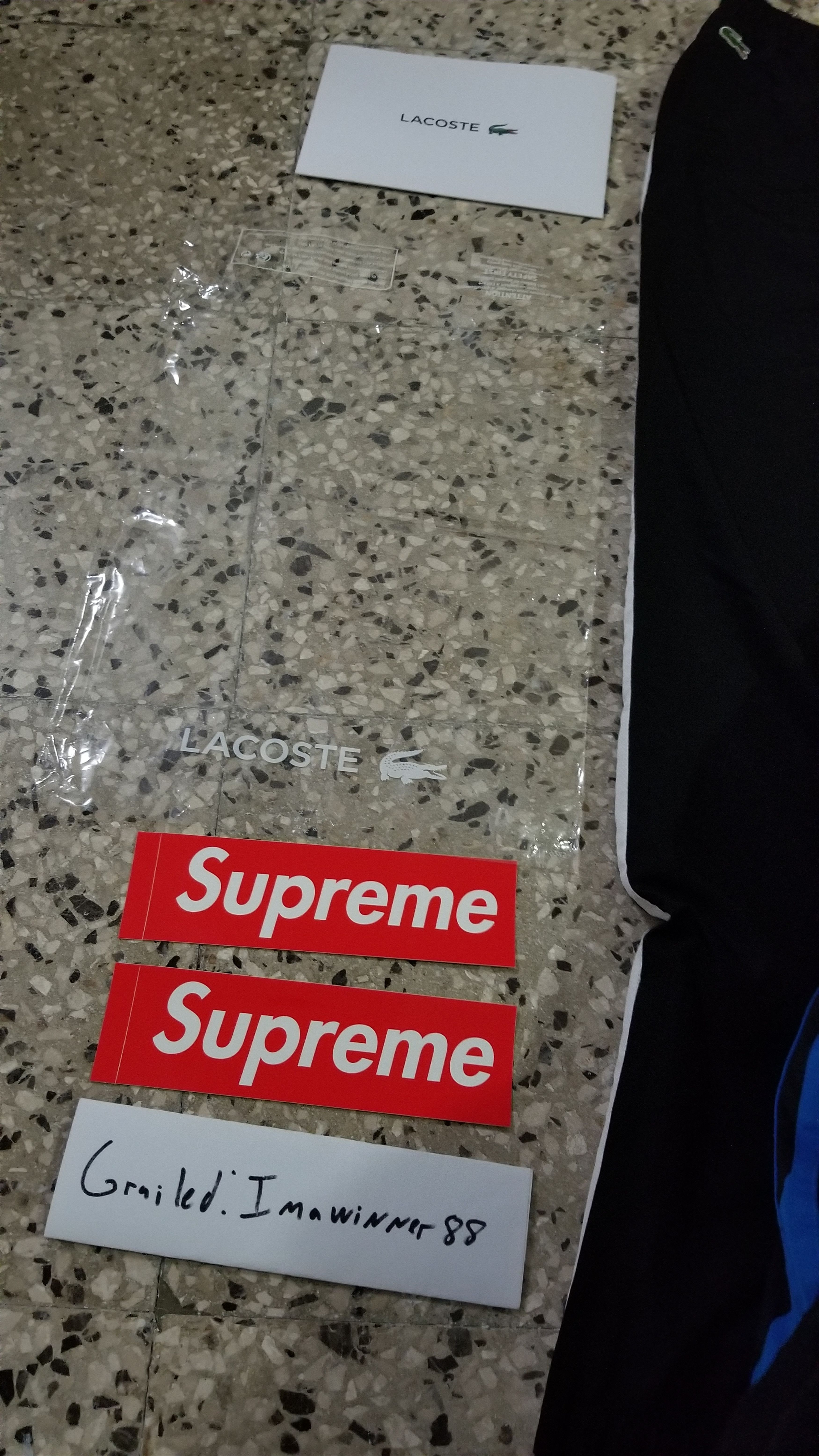 Supreme x Lacoste FW 19 track pant Large black new