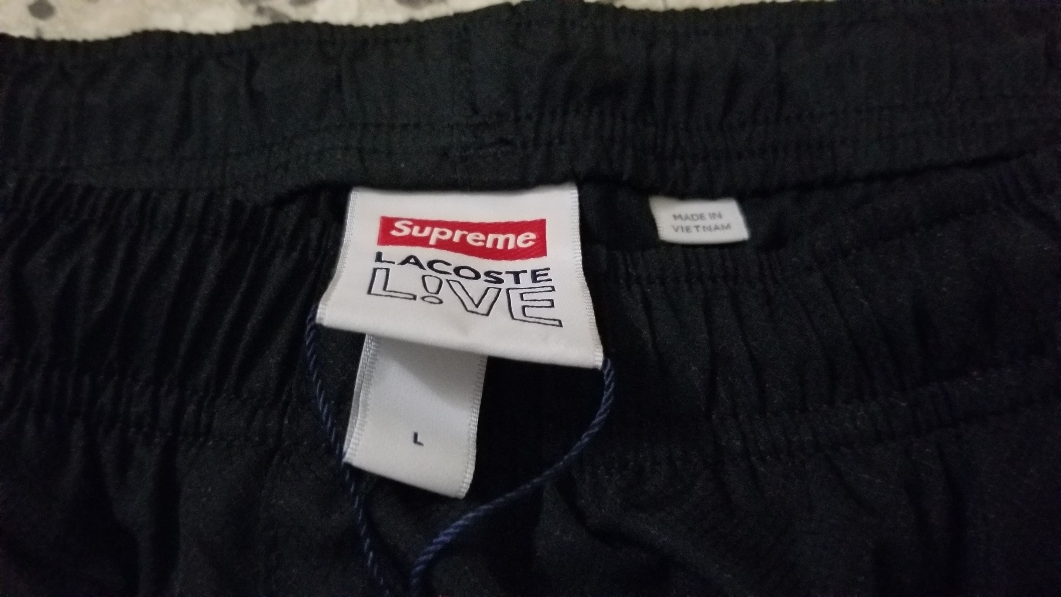 Supreme x Lacoste FW 19 track pant Large black new