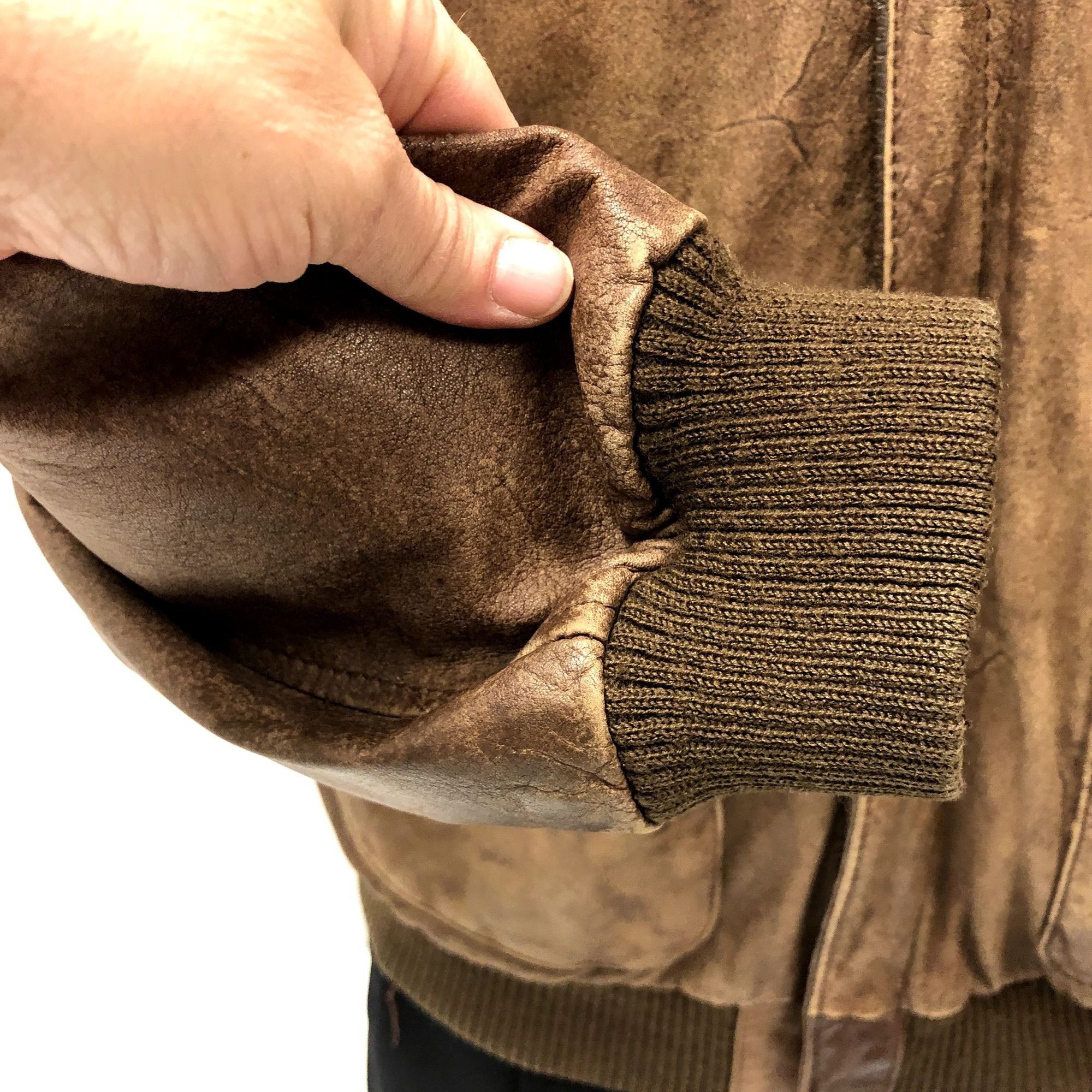 Vtg 80 90's Gitano Brown DISTRESSED Bomber A2 FLIGHT Jacket