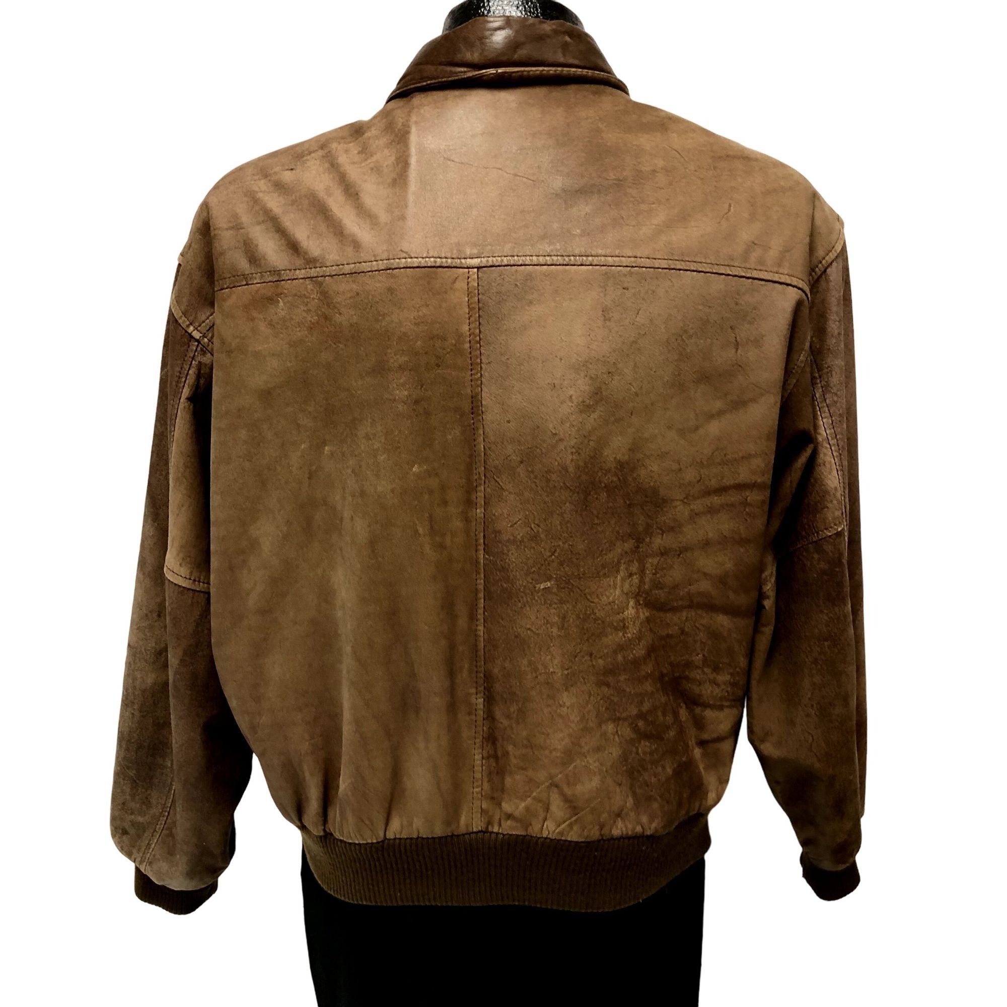 Vtg 80 90's Gitano Brown DISTRESSED Bomber A2 FLIGHT Jacket