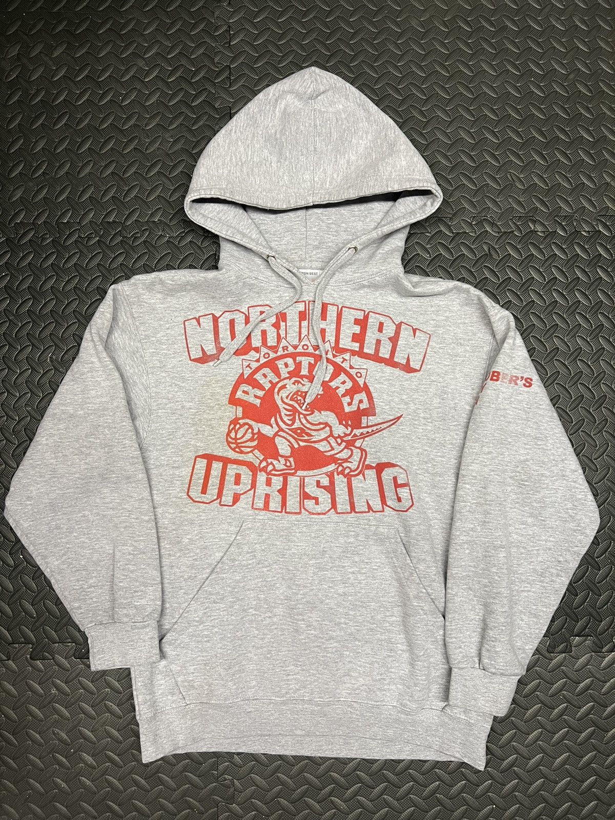 OVO x Toronto Raptors Quarter Zip Mock Neck Sweatshirt Ash Heather Grey main image 1