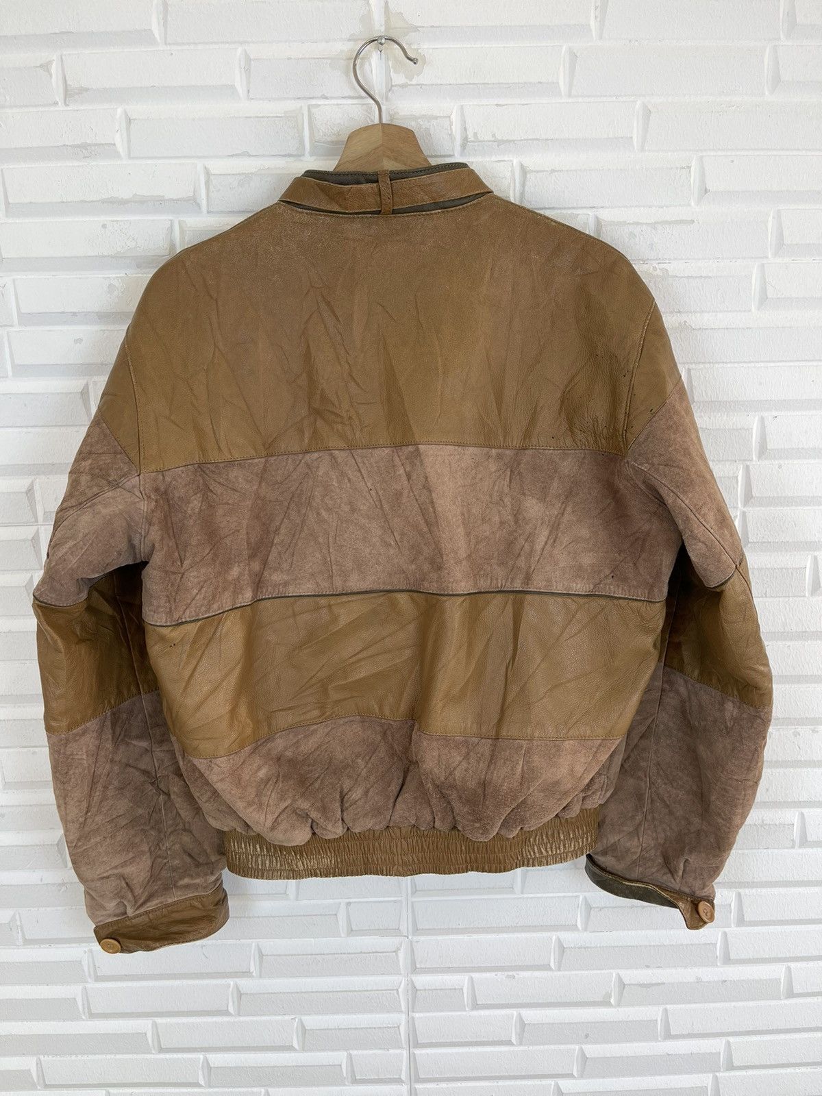 Vintage 🔥WINTER🔥 BIKER LEATHER JACKET BELGIO CAFE RACER Size US L / EU 52-54 / 3 - 4 Thumbnail