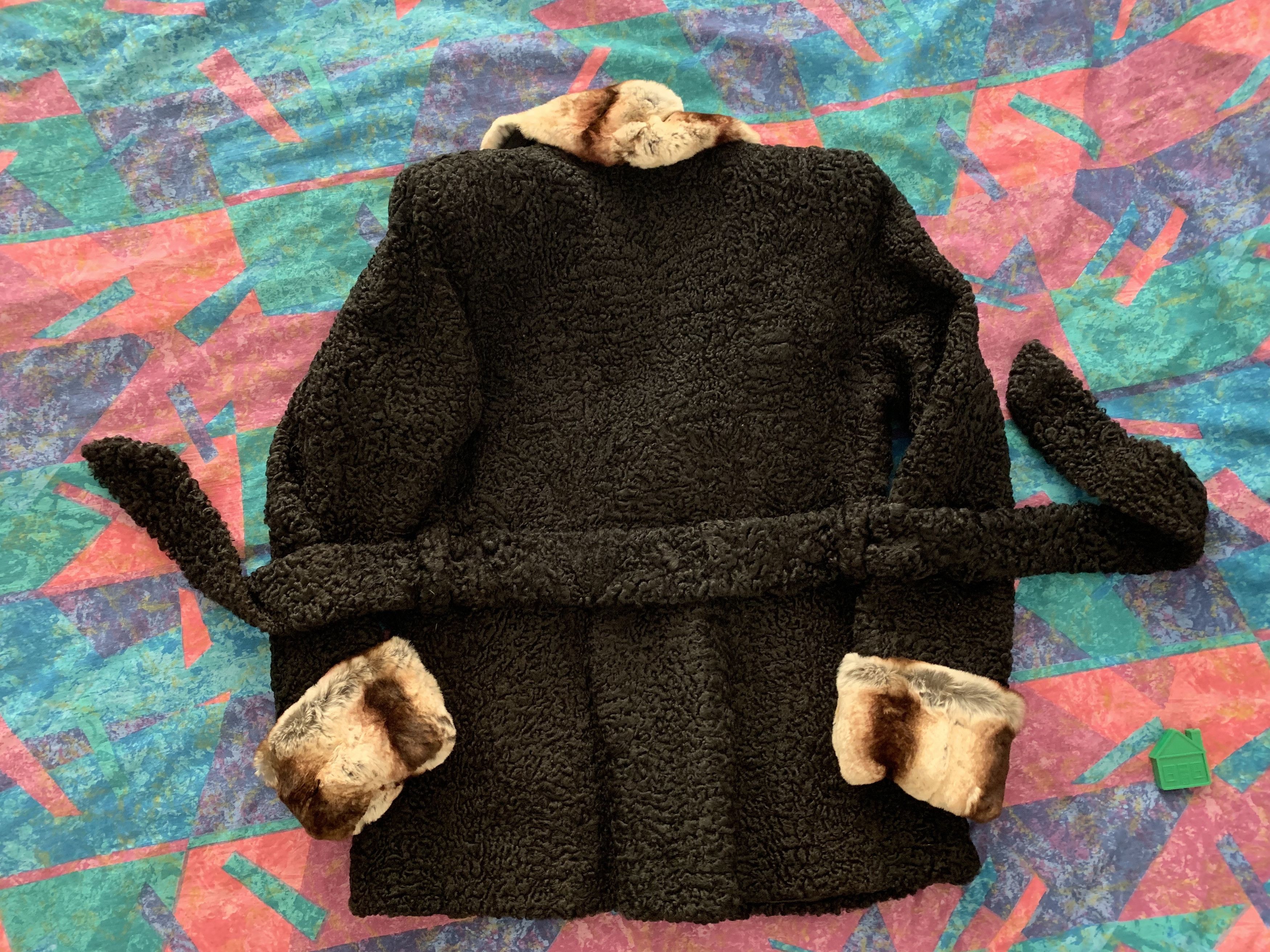 Other Persian Lamb Astrakhan Fur Coat Fur Collar Cuffs Size M / US 6-8 / IT 42-44 - 3 Thumbnail