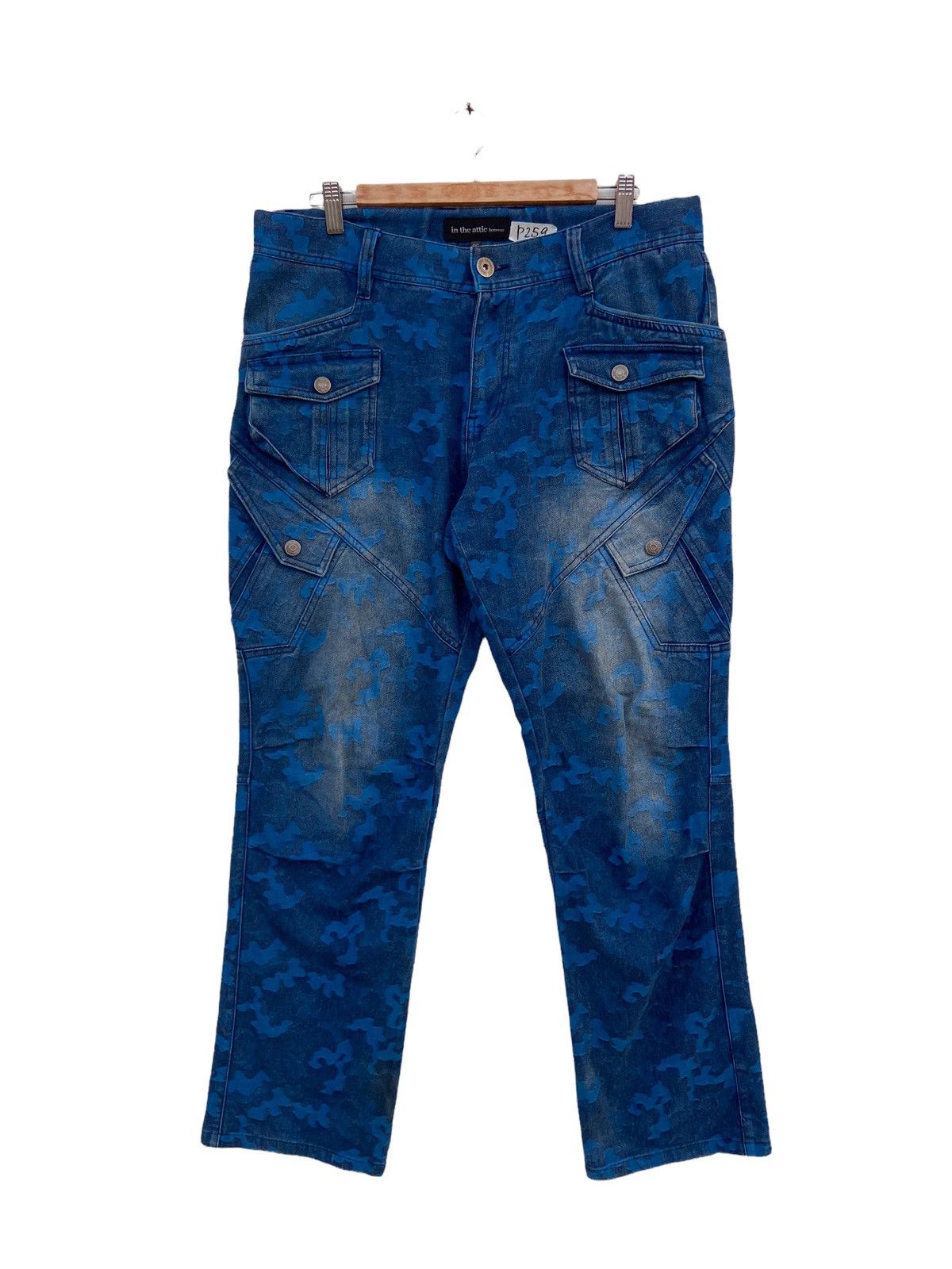 image of Archival Clothing x In The Attic Multipocket Camouflage Cargo Pant By In The Attic Homme in Blue (S