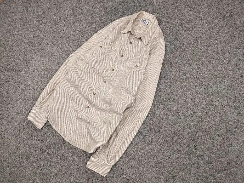 Yves Saint Laurent Vintage 80's Yves Saint Laurent Men's Striped Pockets Shirt Size US L / EU 52-54 / 3 - 2 Thumbnail