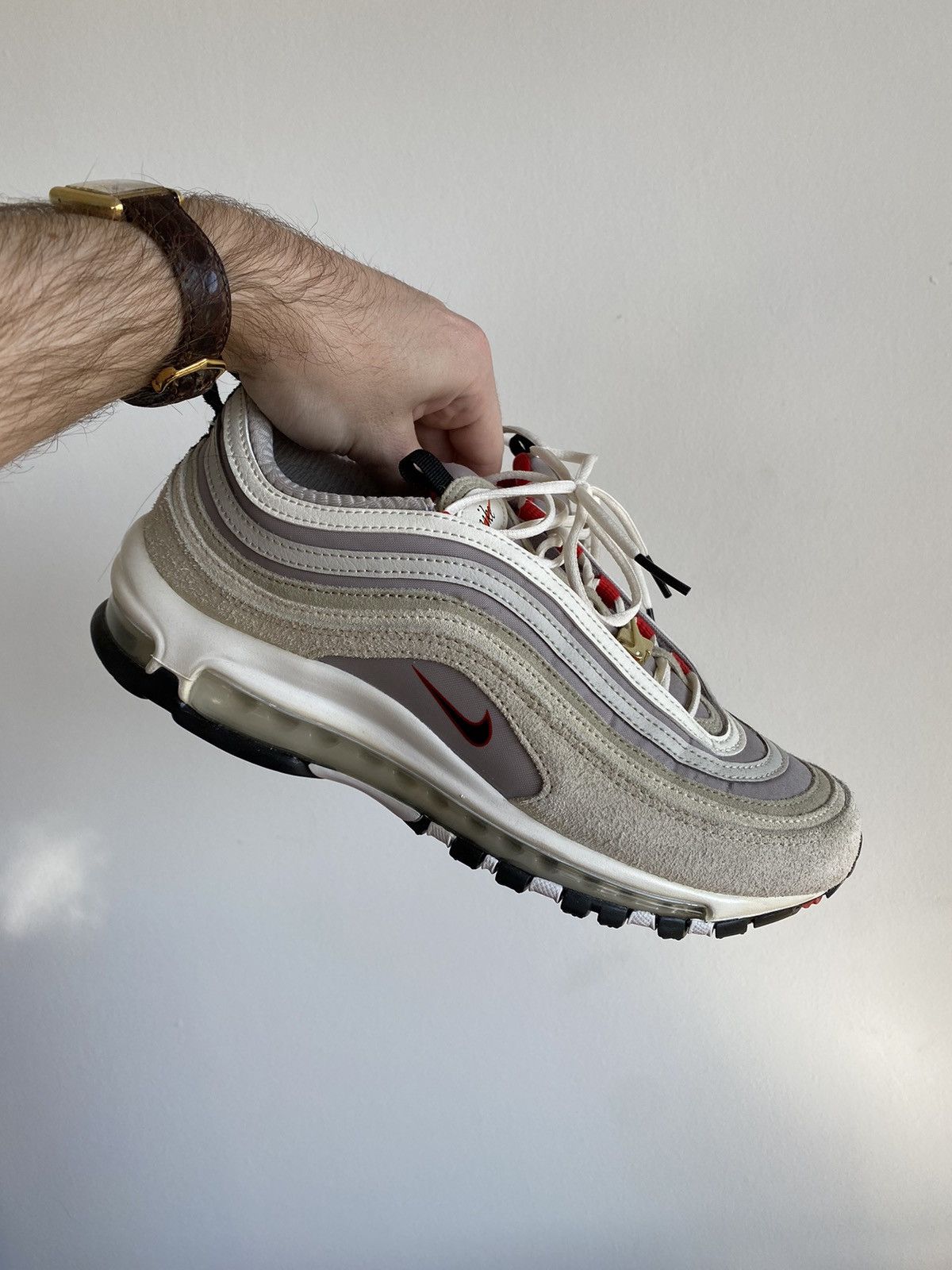 Nike Airmax 97 White/Varsity Red-particle Grey | Grailed